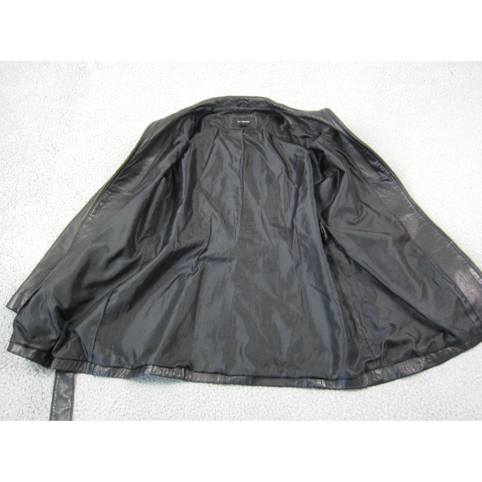Vintage VINTAGE Colebrook Leather Jacket Womens L Black Full Zip Belted Moto 90s Y2K Leather Lining Belted Full Zip Biker Womens Size L / US 10 / IT 46 - 5 Thumbnail