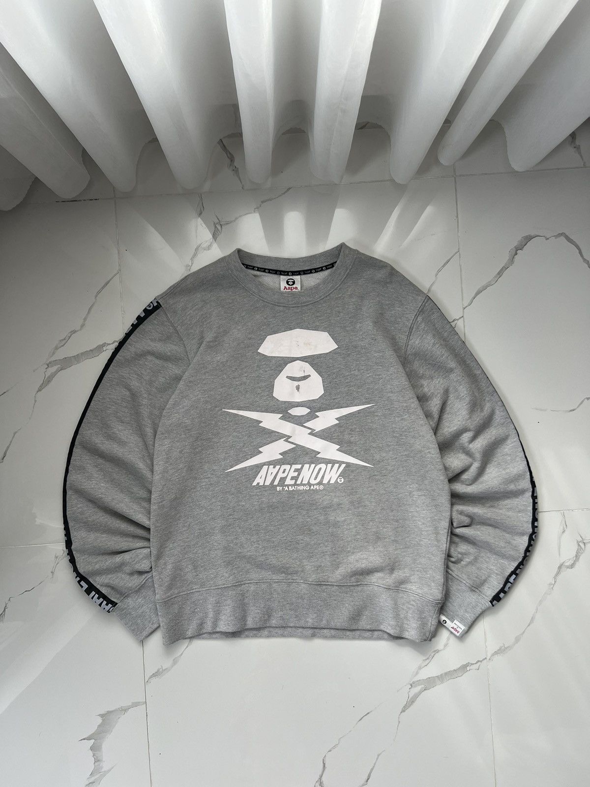 Aape × Vintage AAPE NOW BY BATHING APE RETRO Y2K CREWNECK BIG LOGO LAMPAS Size US XL / EU 56 / 4 - 1 Thumbnail