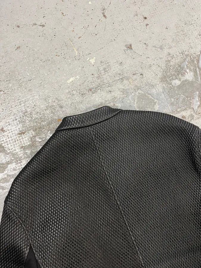 Emporio Armani FW2019 Emporio Armani Biker Black Leather Woven Jacket Size US M / EU 48-50 / 2 - 7 Thumbnail