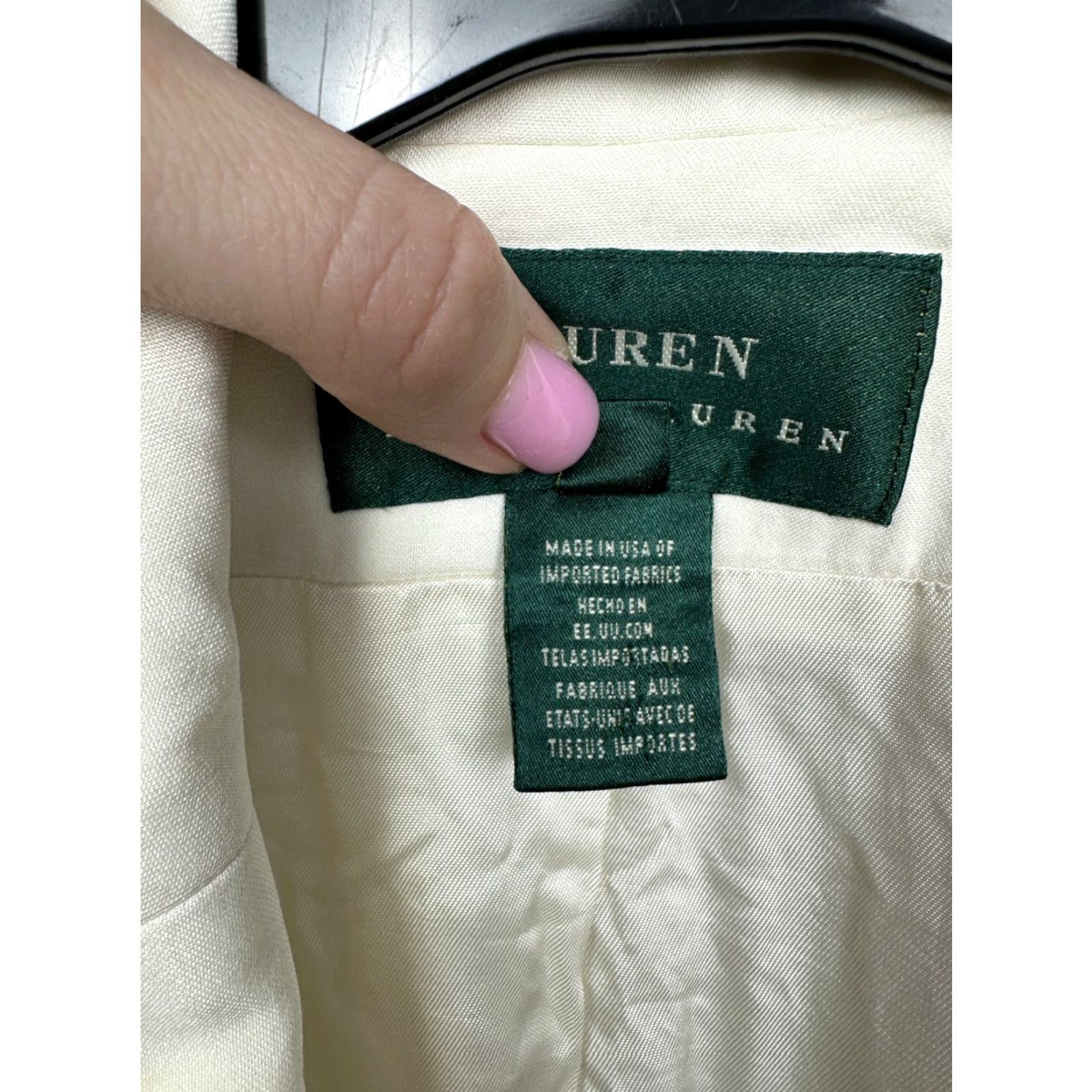 Ralph Lauren Polo Ralph Lauren Womens Blazer Shirt Cotton-Silk Beige Size L 10(S) Regular Womens Blazer Size L / US 10 / IT 46 - 4 Thumbnail