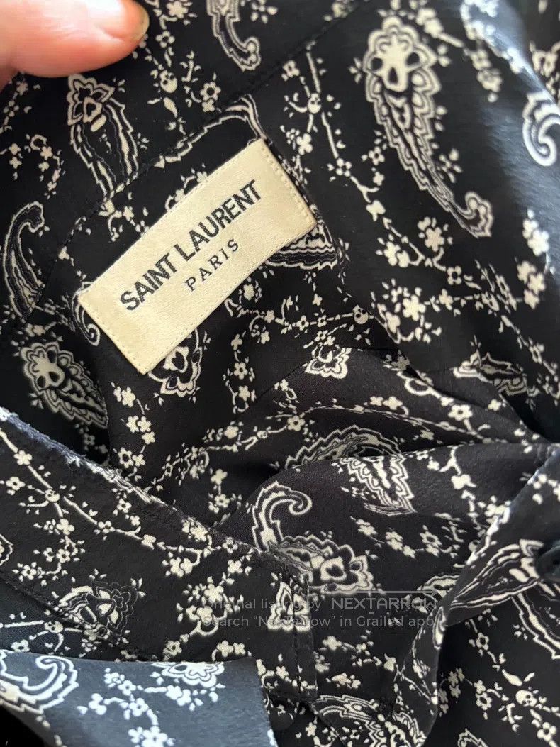 Saint Laurent Paris Saint Laurent Paris size 39 Mulberry Silk Cashew Flower Sh Size US M / EU 48-50 / 2 - 4 Thumbnail