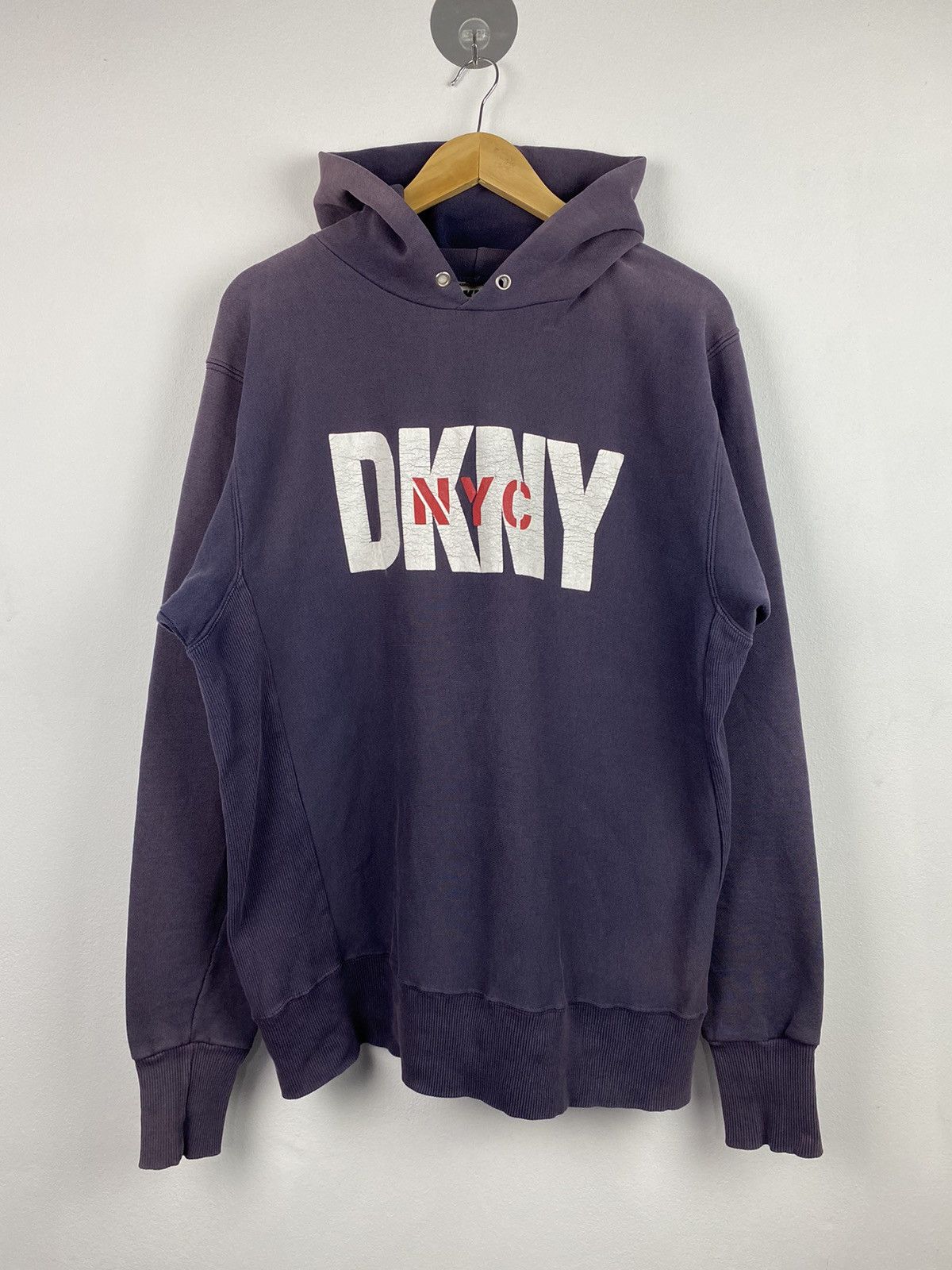 DKNY × Vintage Vintage 90s DKNY Pullover Hoodie Size US L / EU 52-54 / 3 - 1 Thumbnail