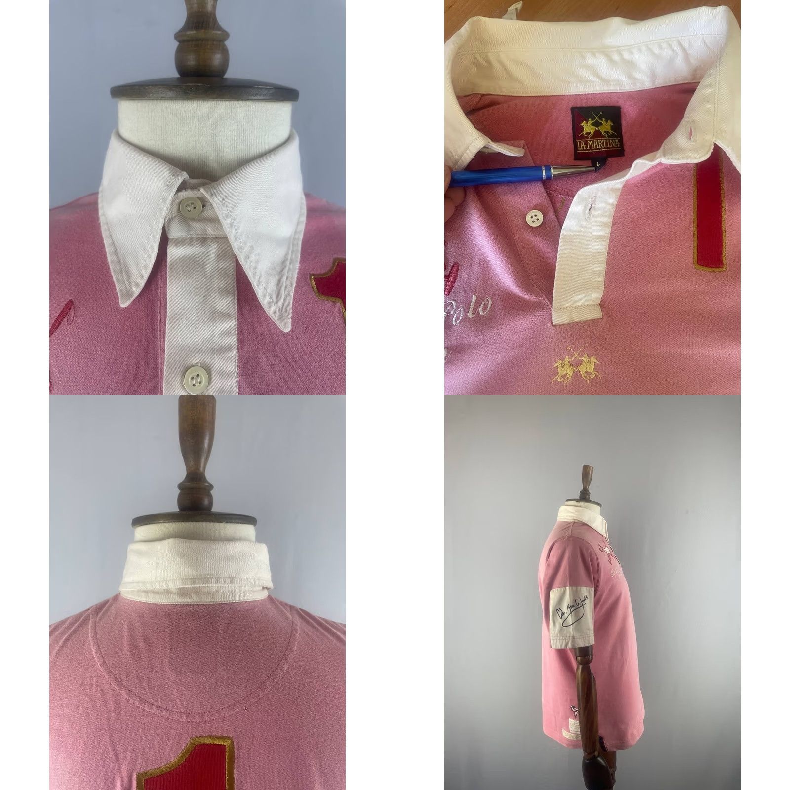 La Martina La Martina Polo Shirt Mens Size L Pink Cotton Embroidered Collared Short Sleeve Size US L / EU 52-54 / 3 - 8 Thumbnail