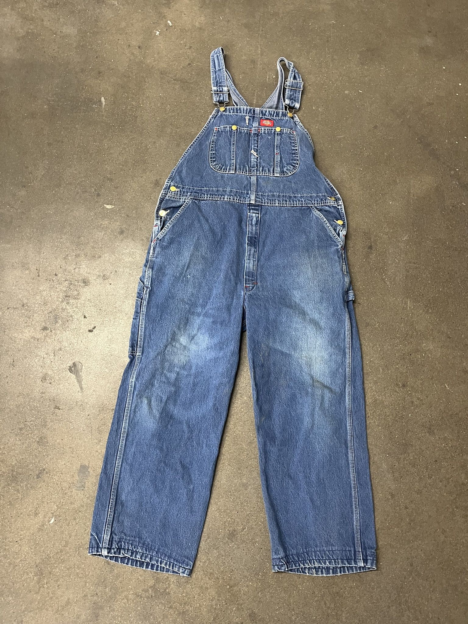 Carhartt × Dickies × Vintage Vintage 1990s Dickies Denim Overalls Size 38 Size US 38 / EU 54 - 1 Thumbnail