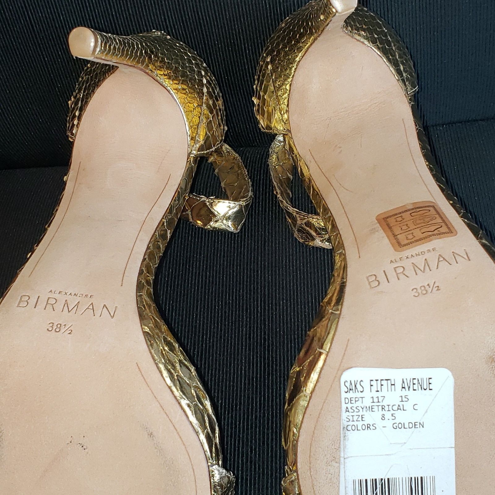 Alexandre Birman $795 List Alexandre Birman Gold toned python spike heels Size US 7.5 / IT 37.5 - 10 Thumbnail