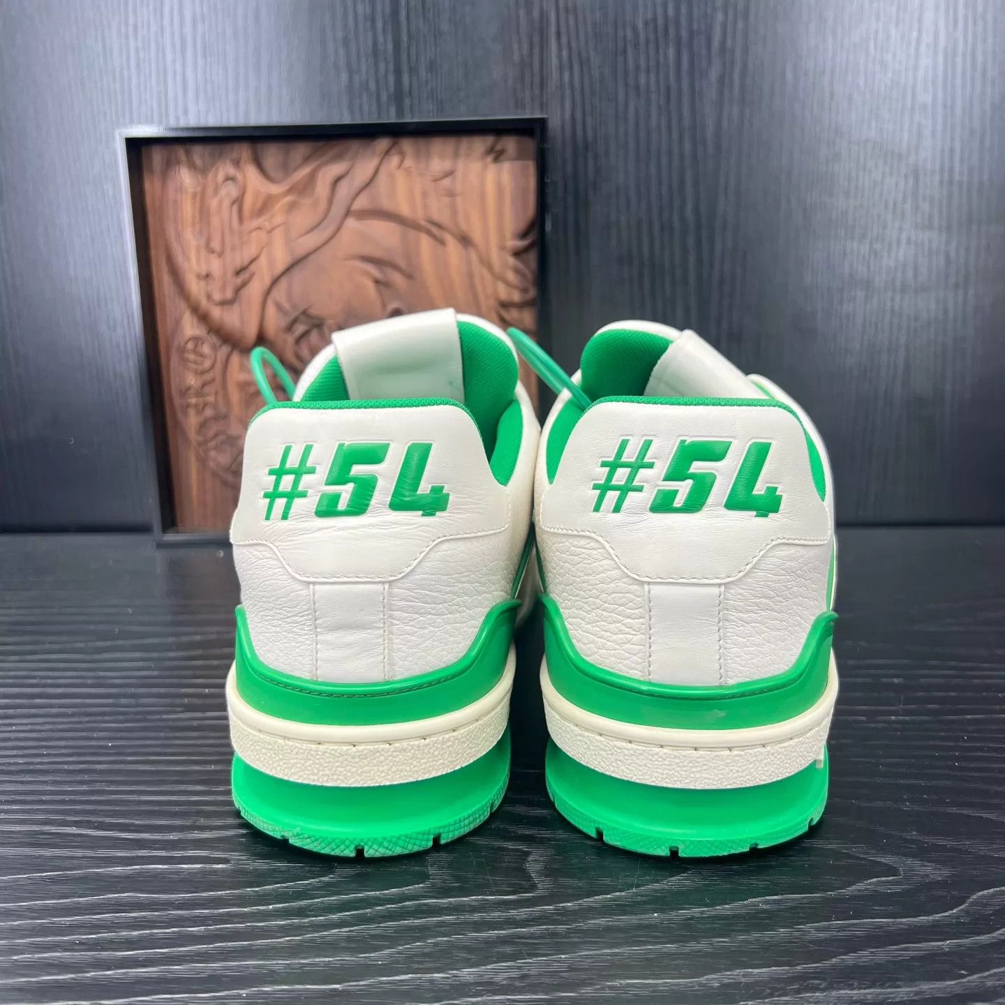 Louis Vuitton LV Trainer White Green 43 (Like New, Original Box) Size US 10 / EU 43 - 5 Thumbnail