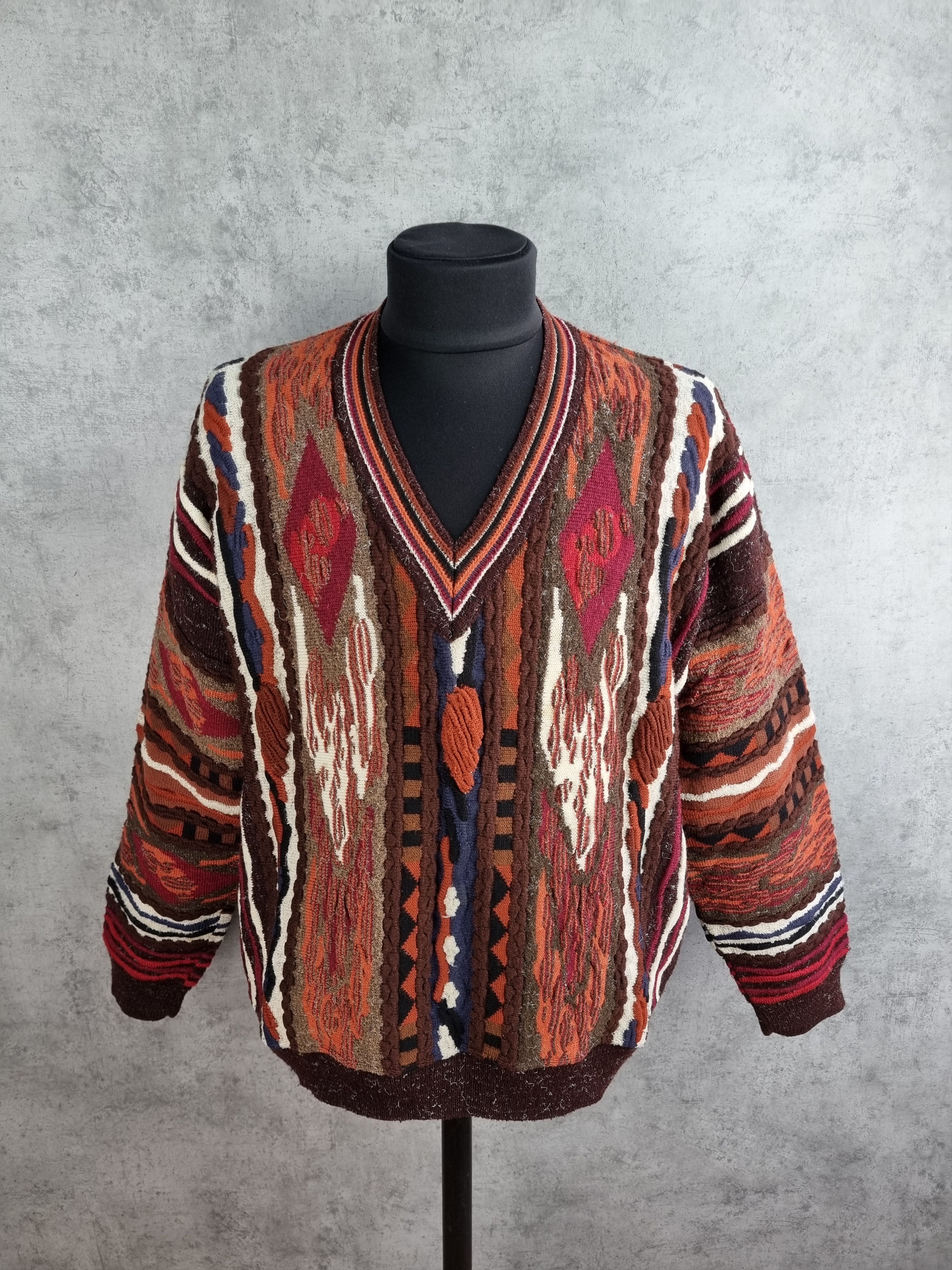 Vintage Baffo Coogi Knitted Sweater Carlo Colucci Style Size US L / EU 52-54 / 3 - 2 Thumbnail