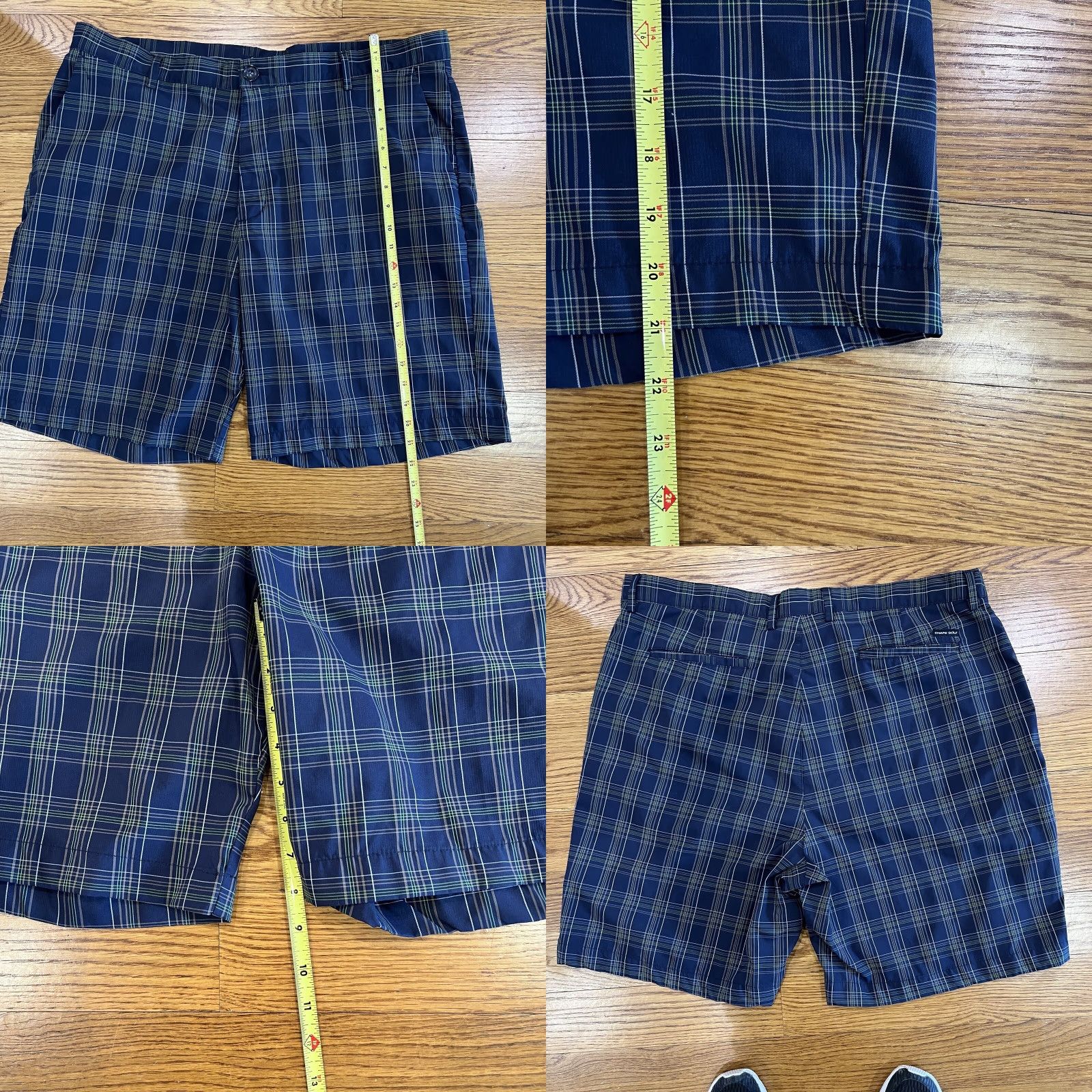 Chaps Chaps Golf 78 Shorts Men's Flat Front Stretch Polyester Navy Blue Plaid 42 Size US 42 / EU 58 - 8 Thumbnail