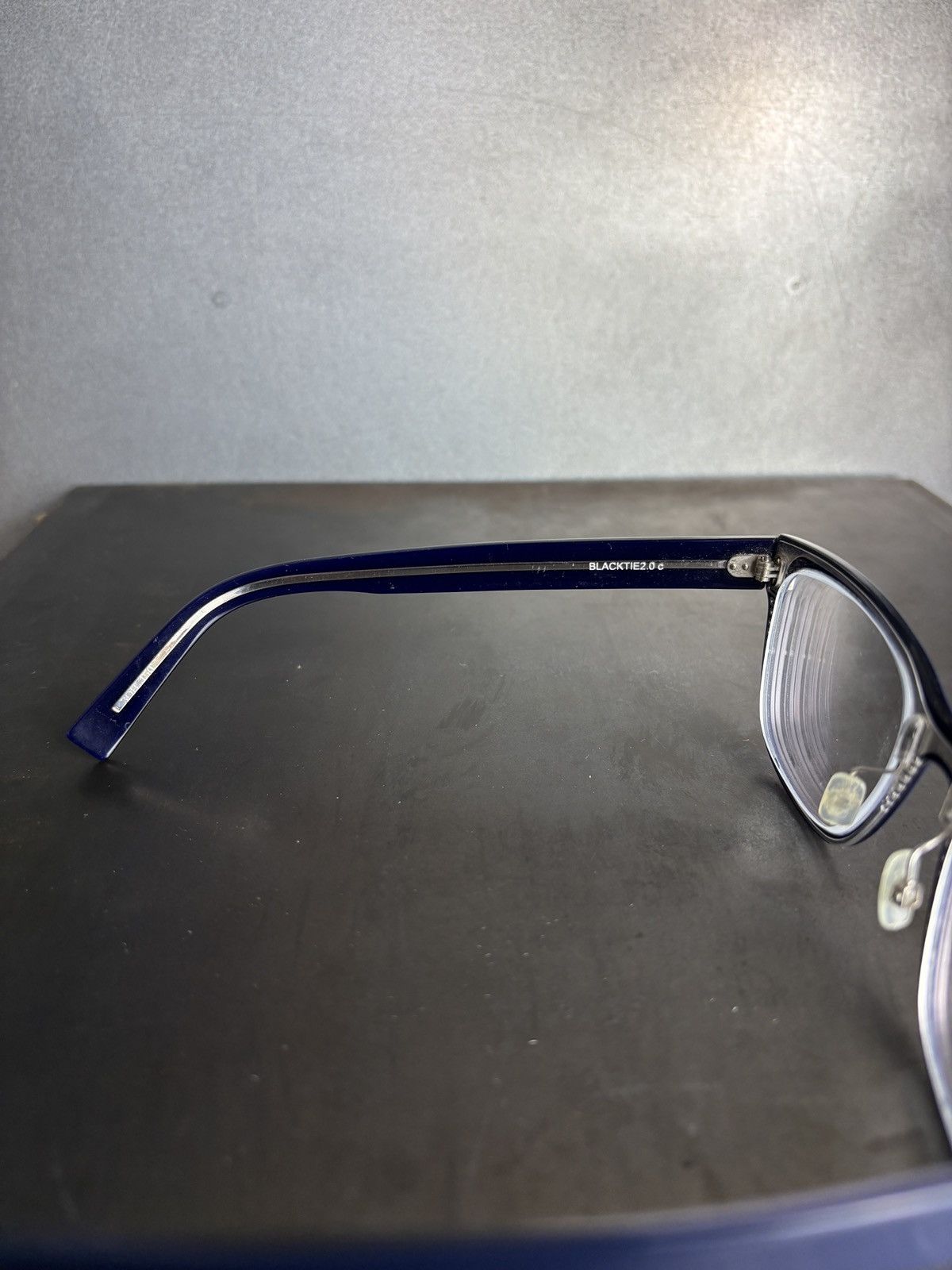 Christian Dior Monsieur × Dior Dior Homme Black Tie 2.0C Eyeglasses Dark Blue Made in Japan Size ONE SIZE - 14 Thumbnail