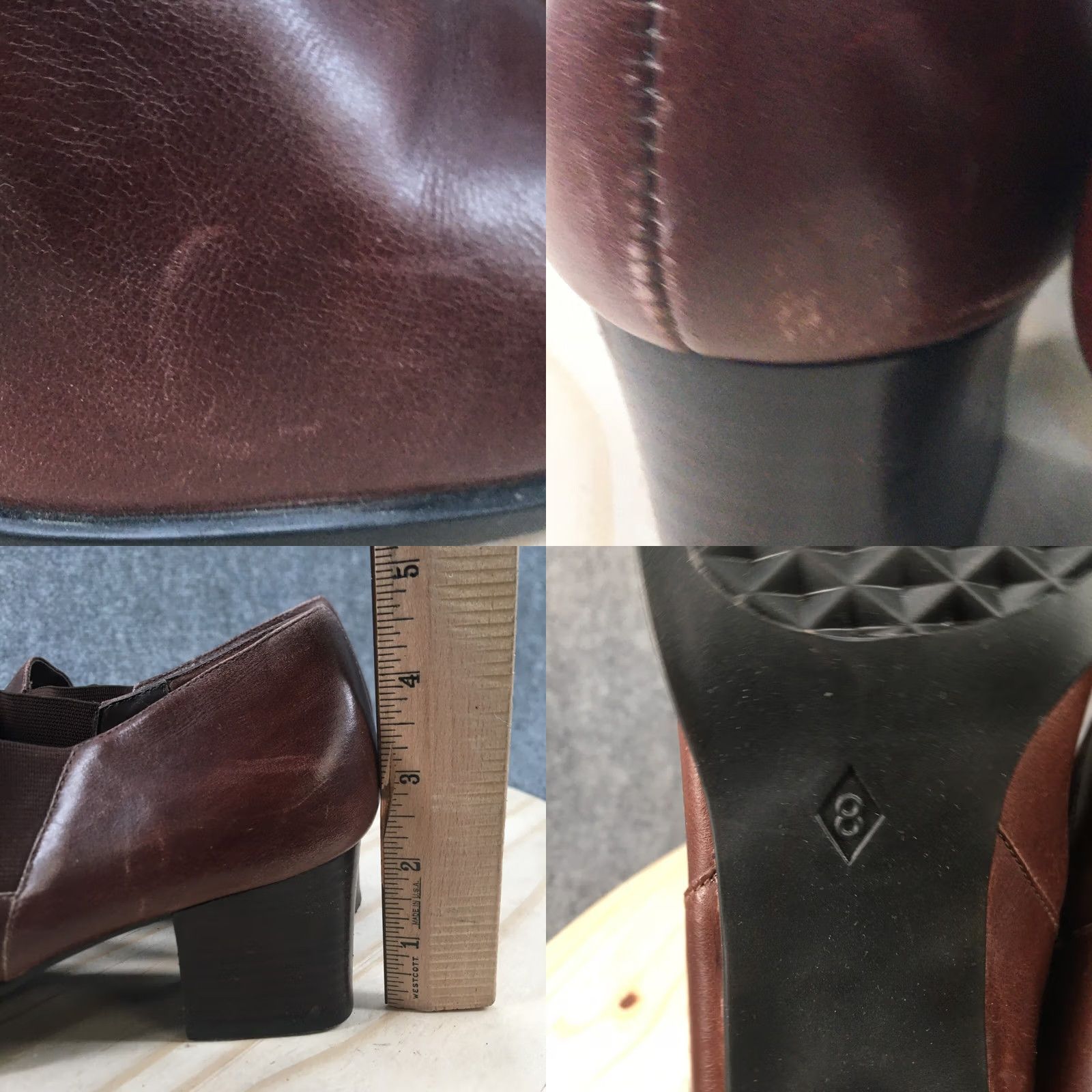 Vintage Aerosoles Boots Womens 8 B Heel An Copter Ankle Booties Brown Leather Block HEEL Casual Shoes Women Size US 8 / IT 38 - 9 Thumbnail