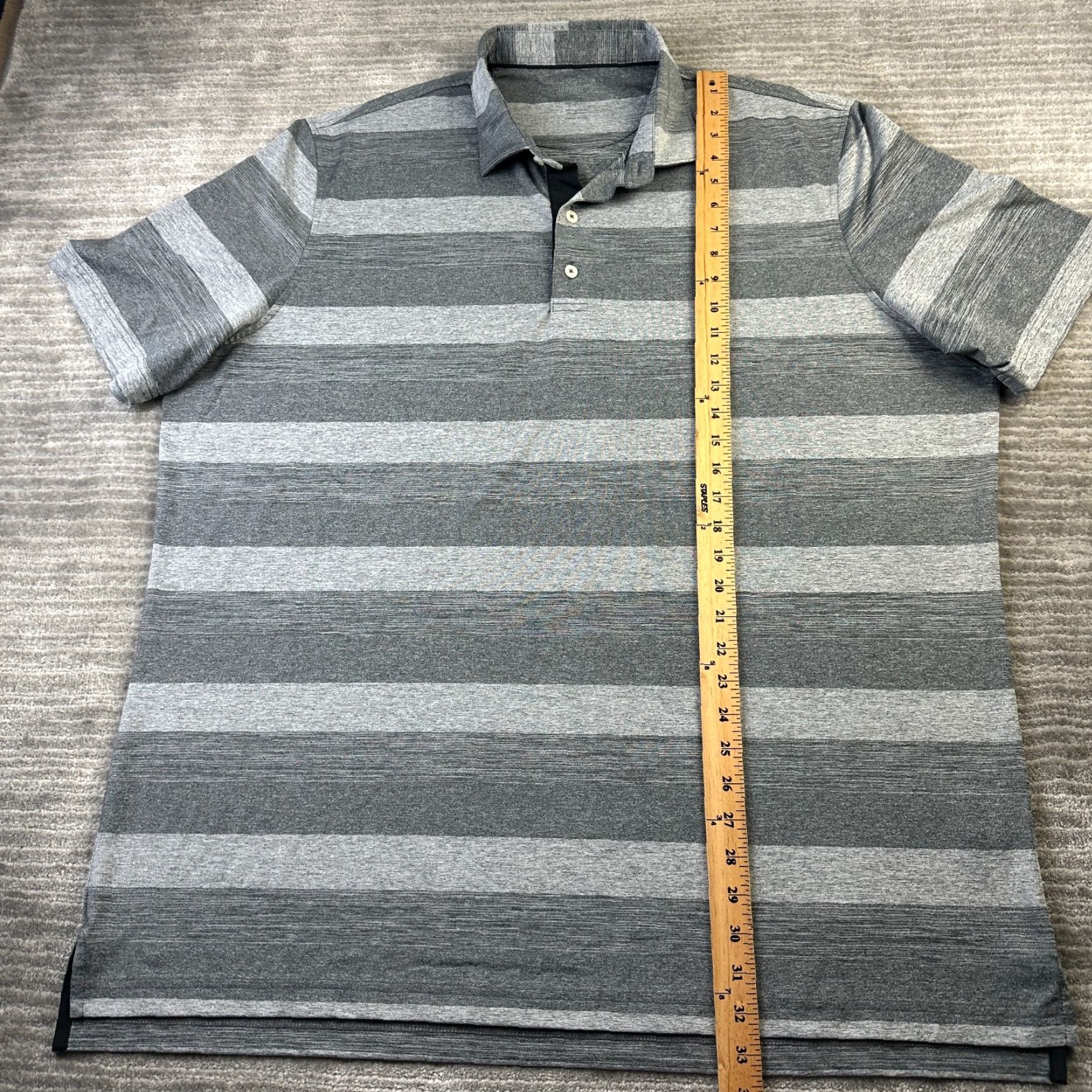 johnnie-O Johnnie O Polo Shirt Mens 2XL XXL Gray Striped Golf Performance Size US XXL / EU 58 / 5 - 7 Thumbnail