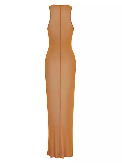 Saint Laurent Paris o1s1wg111024 Tank Top Maxi Dress in Brown Size S / US 4 / IT 40 - 2 Thumbnail