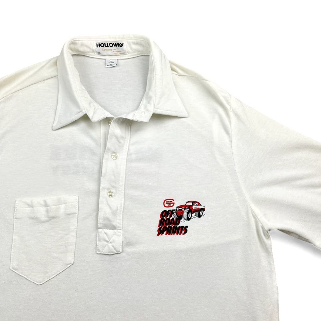 Holloway VINTAGE Holloway Polo Shirt Adult M White Off Road Sprints Cars 1980s USA Cotton Blend Pocket Men Size US M / EU 48-50 / 2 - 2 Thumbnail