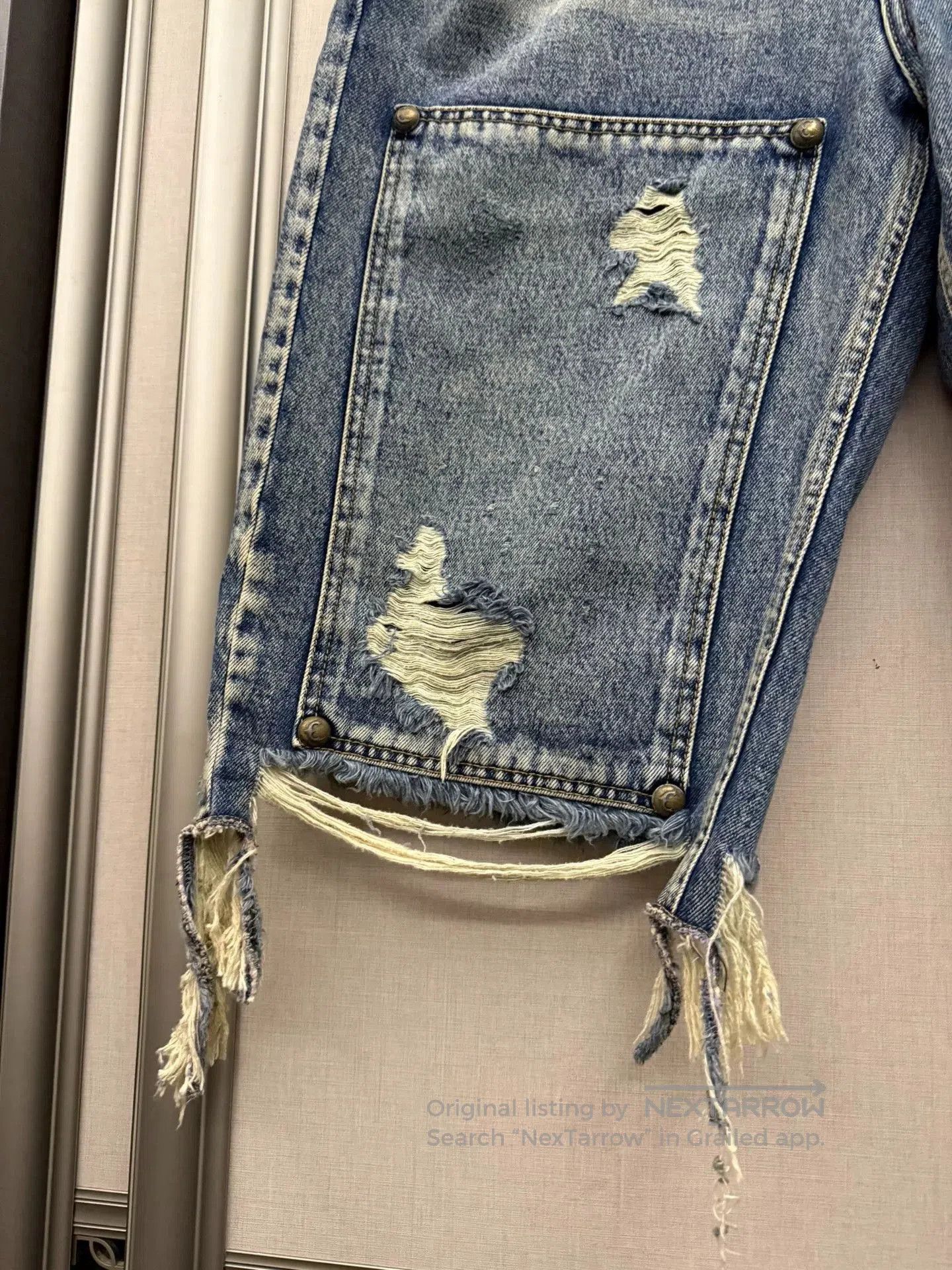 Thug Club blue distressed denim shorts. Size 30" / US 8 / IT 44 - 4 Thumbnail