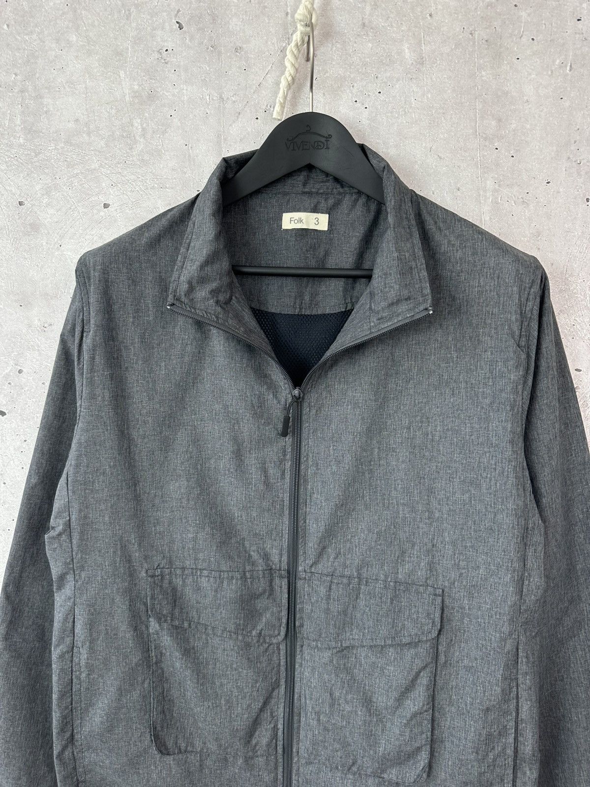Folk Folk Grey Patch Pocket Full Zip Nylon Long Sleeve Jacket Size US M / EU 48-50 / 2 - 2 Thumbnail