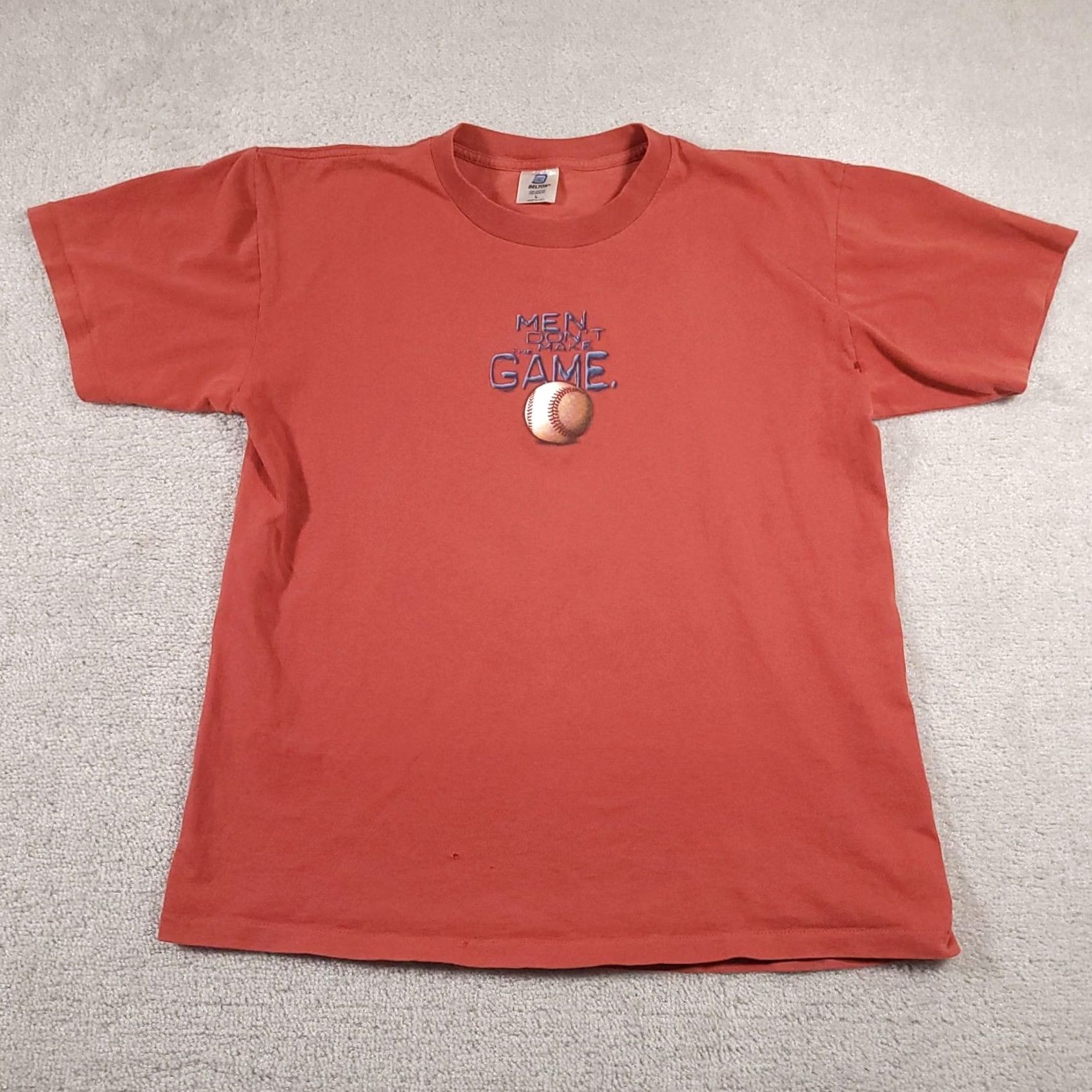 Bally VINTAGE Belton Big Ball Sports Shirt Mens Large Red Cotton Graphic 90s Baseball Tee Mens Size US L / EU 52-54 / 3 - 2 Thumbnail