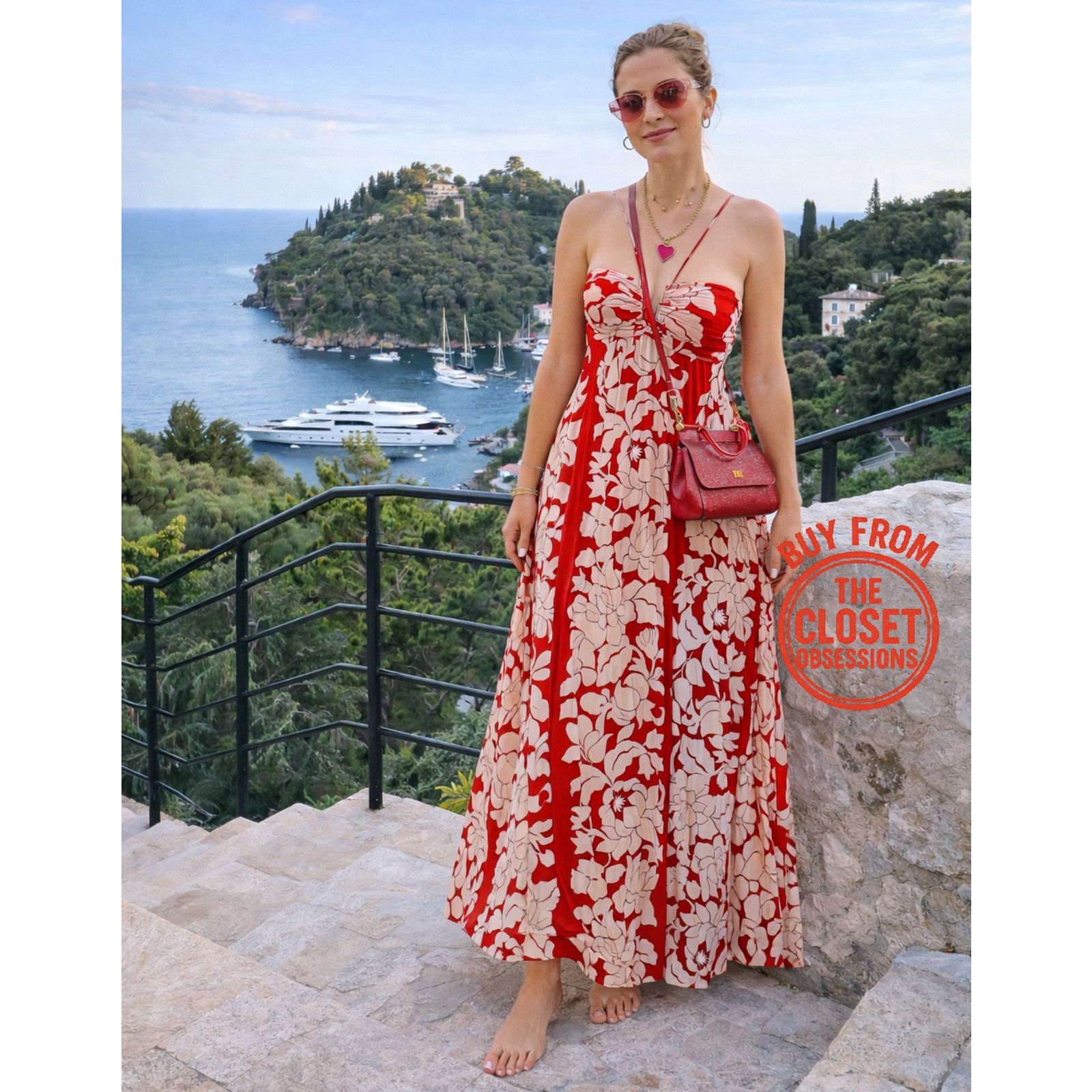 Mango MANGO Floral Halter Maxi Dress Destination Wedding Resort Size L / US 10 / IT 46 - 11 Thumbnail