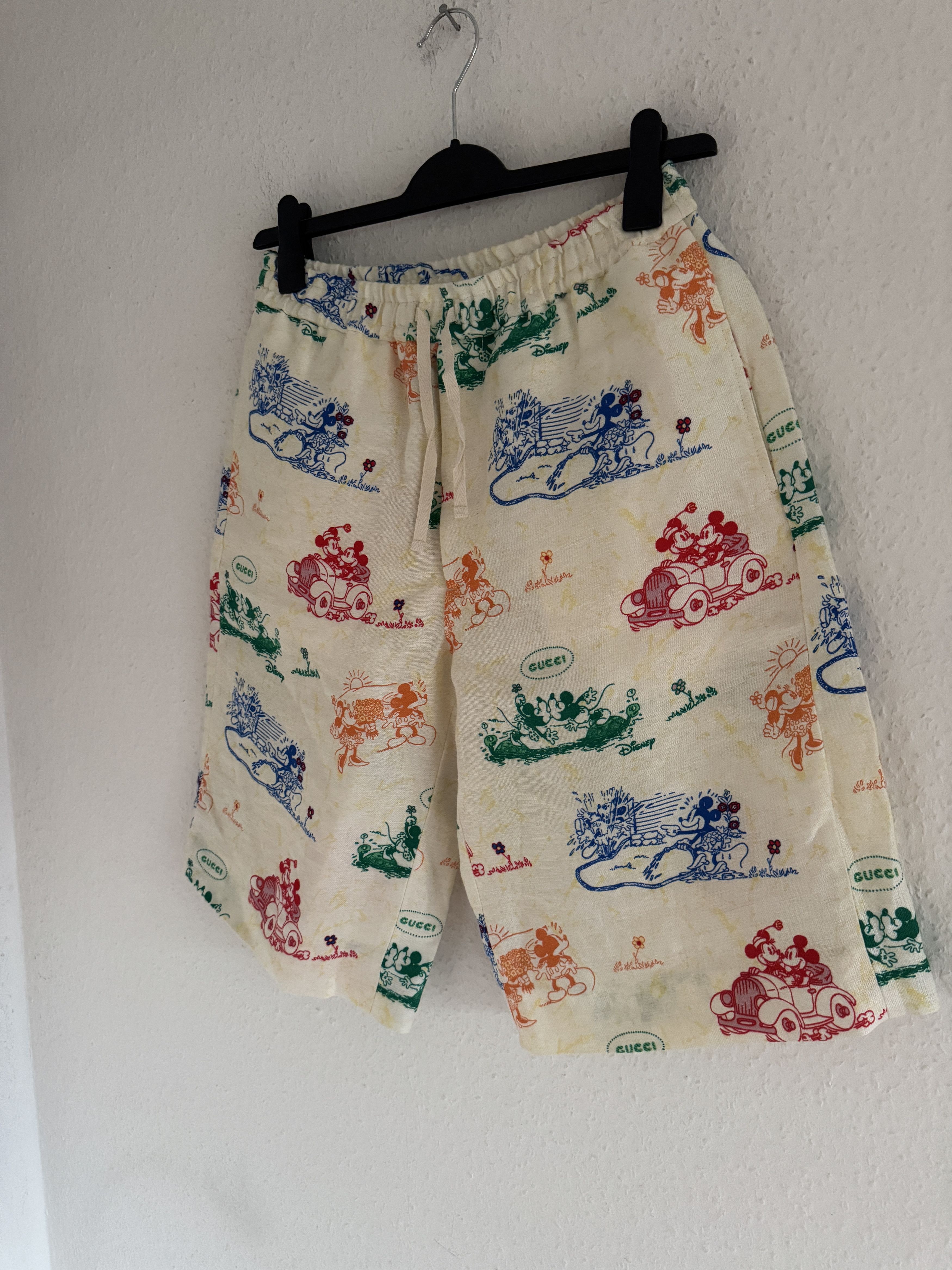 Disney × Gucci Linen Mickey Shorts Size US 32 / EU 48 - 2 Thumbnail
