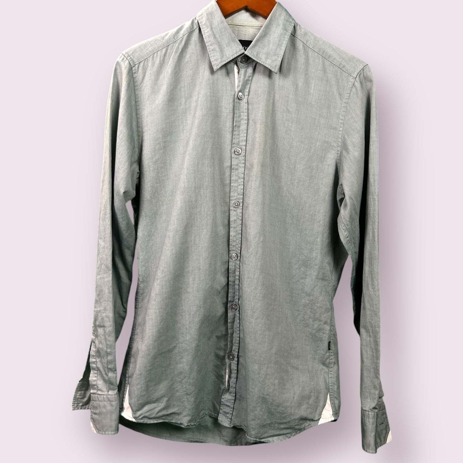 Hugo Boss Men's Boss - Hugo Boss Regular Fit Button Down Shirt Blue S Size US S / EU 44-46 / 1 - 1 Thumbnail