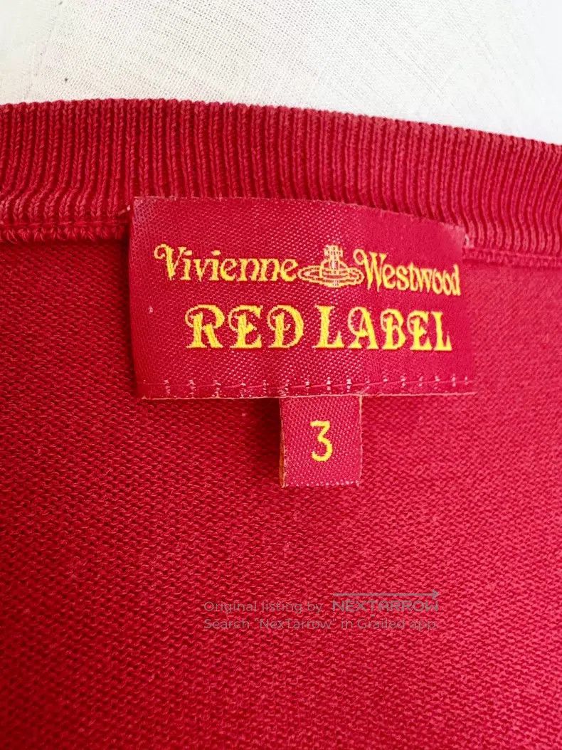 Vivienne Westwood Vivienne Westwood Red V-Neck Knit Sweater Size L / US 10 / IT 46 - 7 Thumbnail