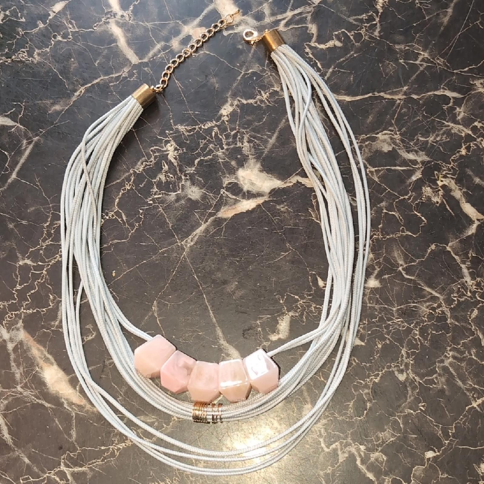 Other Chic Multi-Strand Necklace with Pink and Gold Accents Size ONE SIZE - 1 Thumbnail