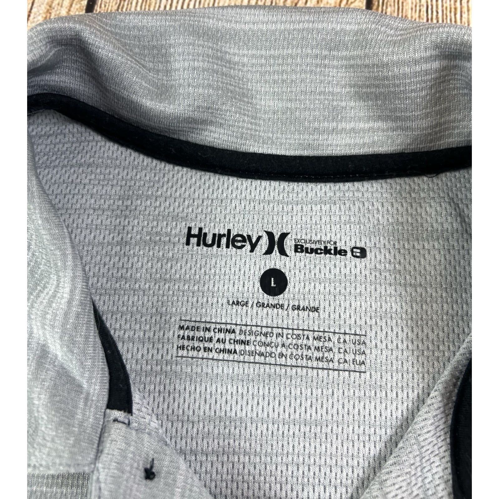 Hurley Hurley Polo Shirt Mens L Gray Performance Golf Activewear Striped Collared Breathable Moisture Wicking Lightweight Classic Modern Casual Polo Size US L / EU 52-54 / 3 - 4 Thumbnail