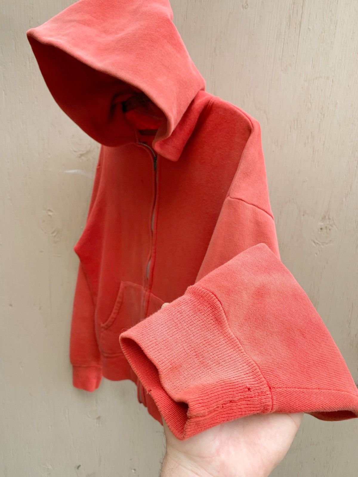 Vintage 1960s Sun Faded Distressed BOXY Blank Zip Hoodie ERD GRUNGE Size US S / EU 44-46 / 1 - 3 Thumbnail