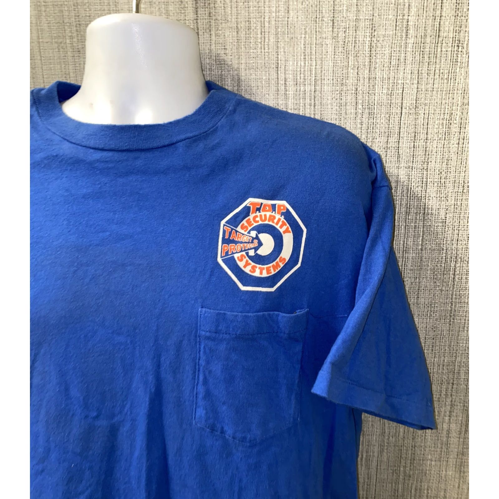 Hanes VINTAGE Hanes Beefy-T T-Shirt Mens Blue XL Short Sleeve TAP Security Regular Size XL Size US XL / EU 56 / 4 - 3 Thumbnail