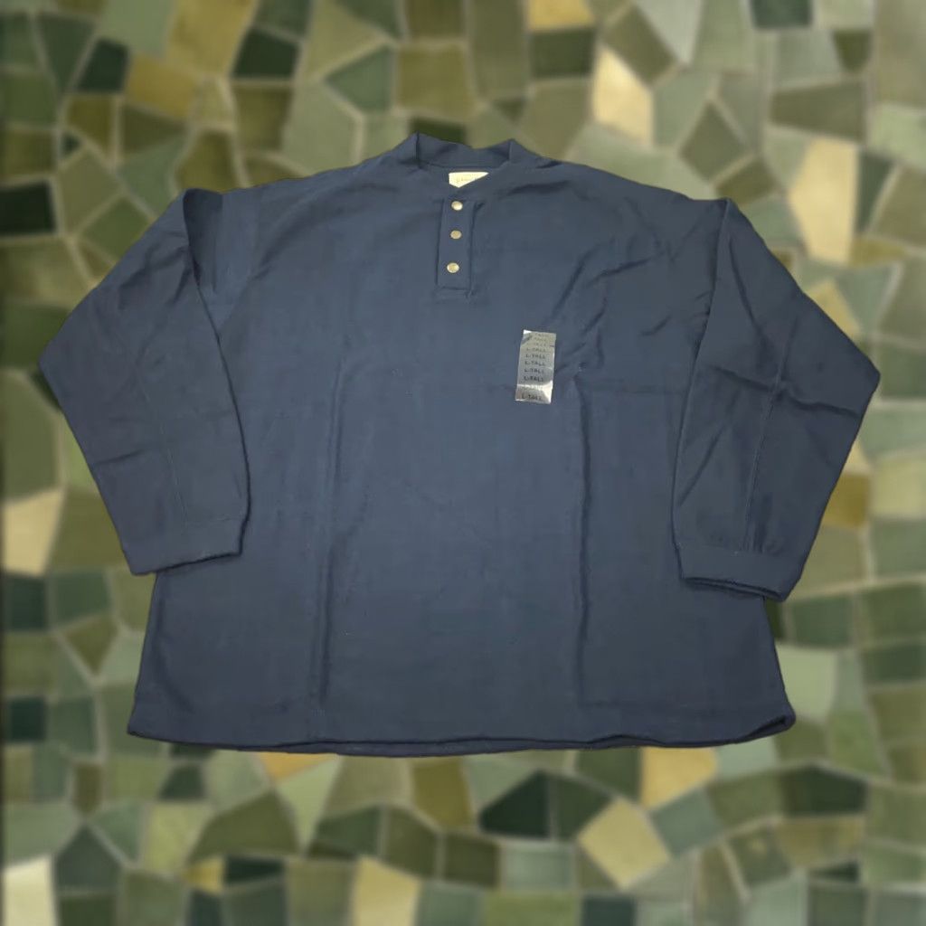 Vintage St Johns Bay Henley Pullover Mens Large Tall Heavyweight Polyester Casual NOS Size US L / EU 52-54 / 3 - 1 Thumbnail