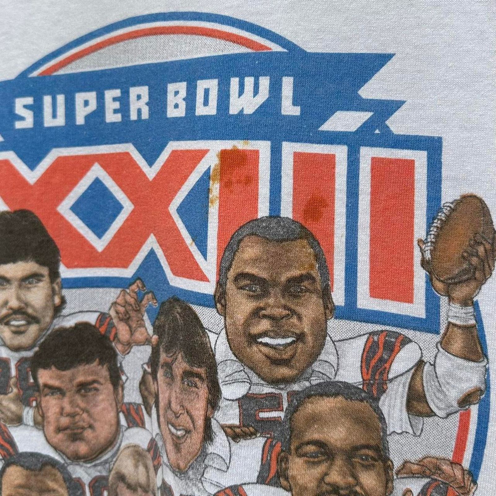 NFL Vintage 1988 cincinnati bengals super bowl caricature shirt Size US L / EU 52-54 / 3 - 6 Thumbnail