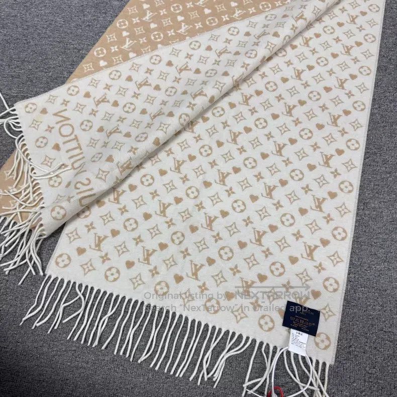 Louis Vuitton Louis Vuitton Cashmere full print presbyopic tassel double Size ONE SIZE - 4 Thumbnail