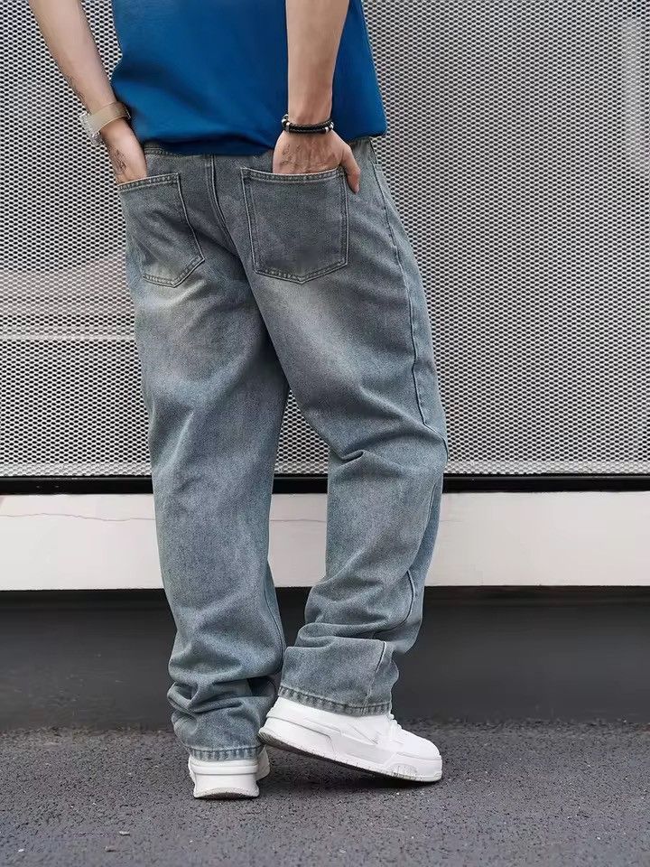 Jean Wash Wide-Leg Baggy Denim - Skater Fit - Y2K Aesthetic Size US 33 - 1 Thumbnail
