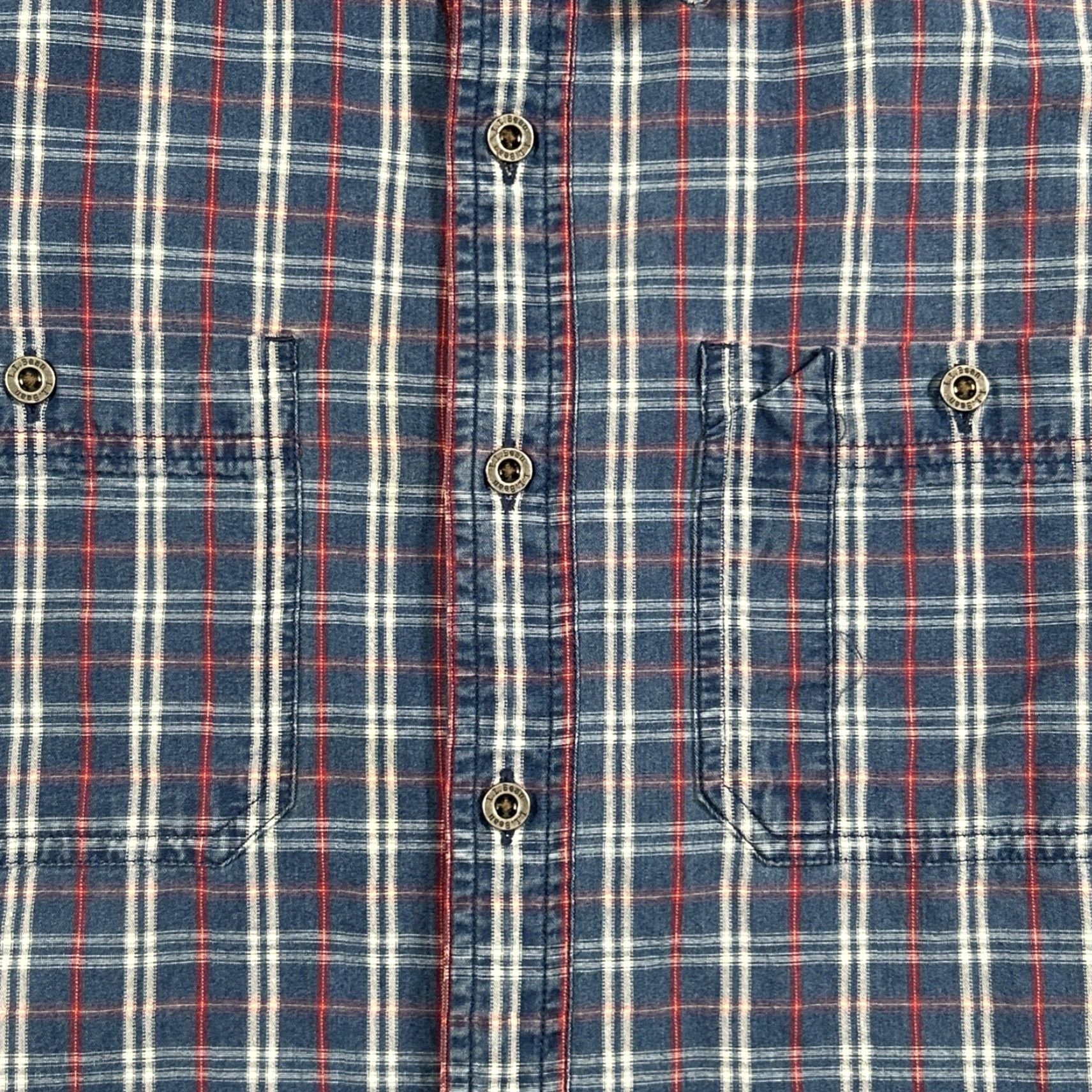 Vintage L.L. Bean Button-Up Long Sleeve Plaid Shirt Blue Large Regular Pockets Mens Size US L / EU 52-54 / 3 - 3 Thumbnail