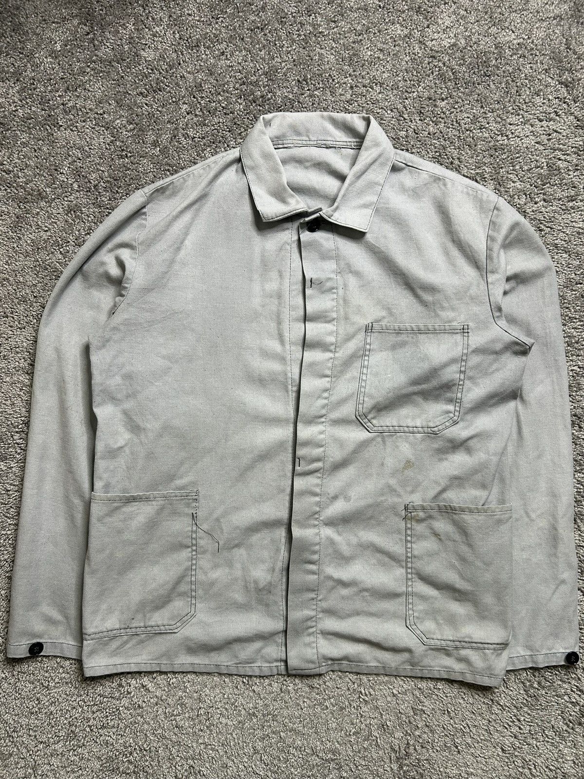 Vintage Vintage 50s/60s French Chore Jacket Grey Workwear True Size US L / EU 52-54 / 3 - 1 Thumbnail