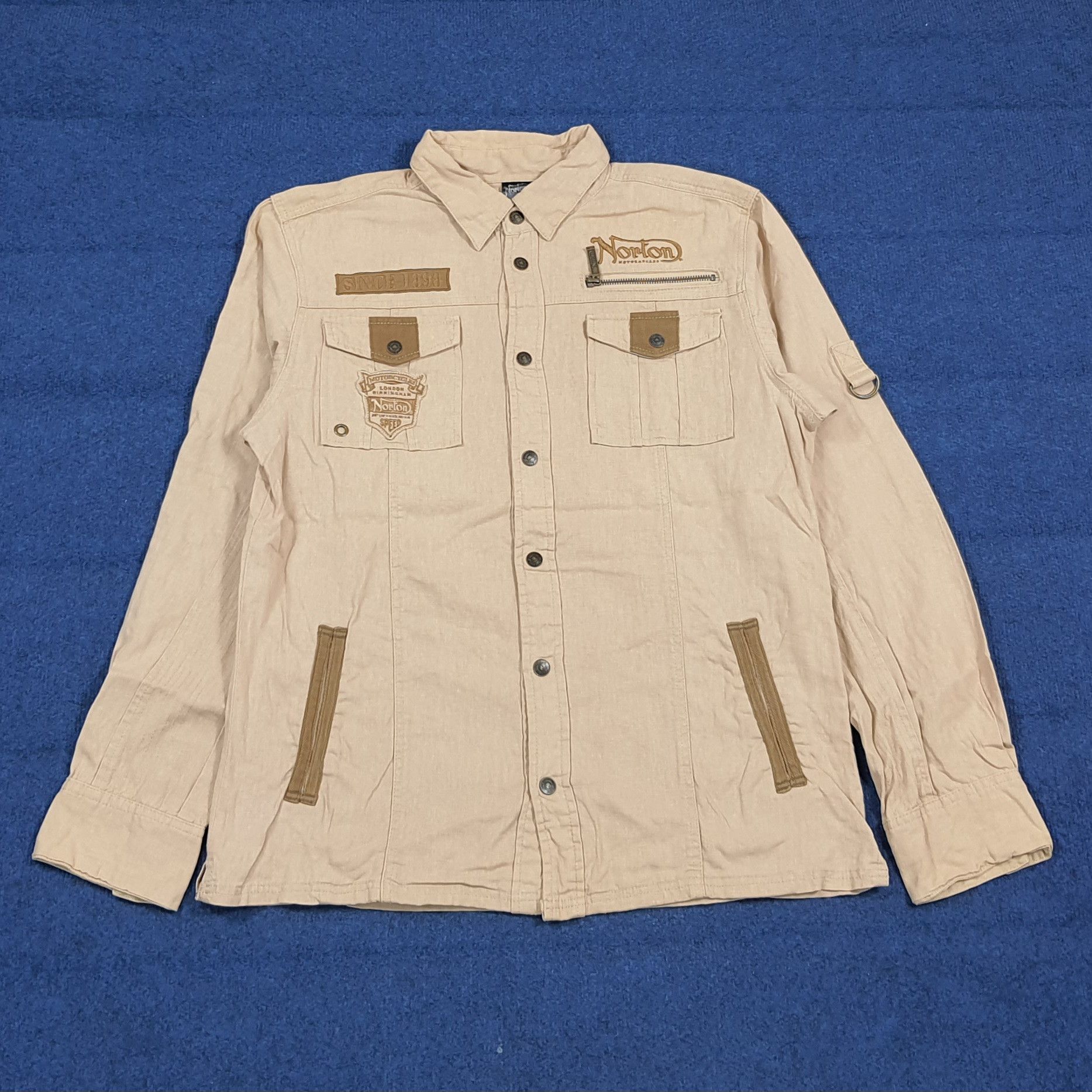Norton Vintage Norton Motorcycles Shirt Biker Workshirt C293N9 Size US L / EU 52-54 / 3 - 3 Thumbnail