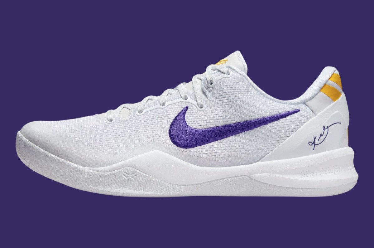 Nike 2024 NIKE KOBE 8 PROTRO LAKERS HOME WHITE/PURPLE (10.5) Size US 10.5 / EU 43-44 - 4 Thumbnail