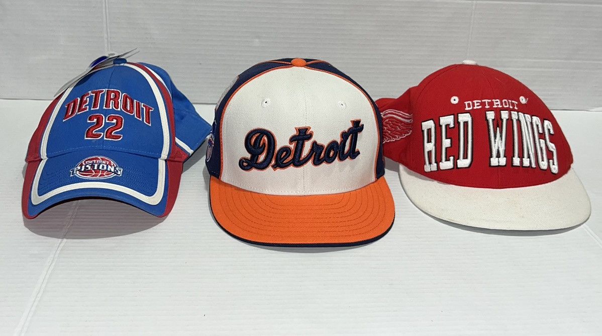 Other Vintage Detroit Tigers Pistons Red Wings Hat Snapback Fitted Size ONE SIZE - 1 Thumbnail