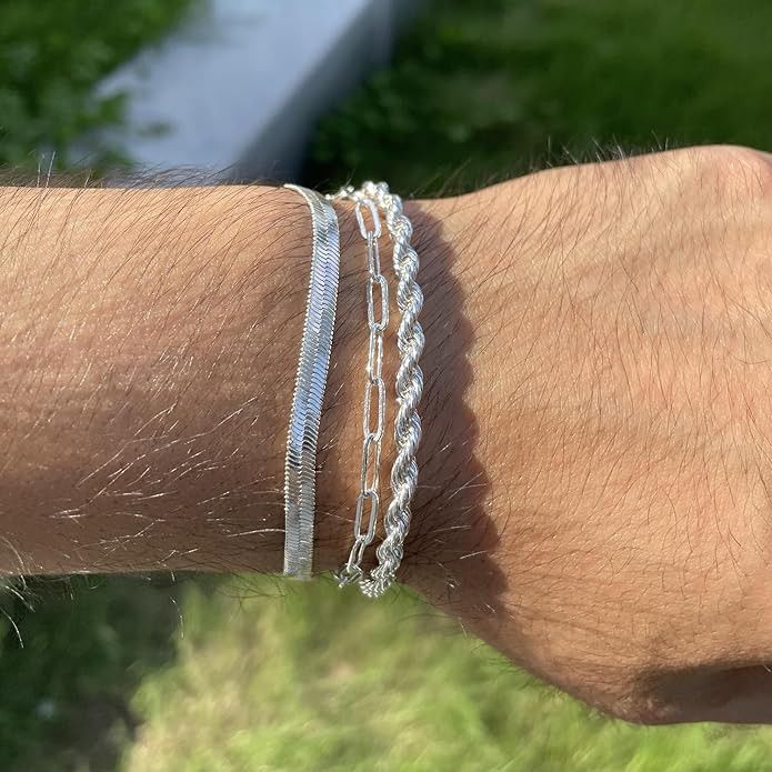 Other Silver layered chain bracelets set Size ONE SIZE - 5 Thumbnail