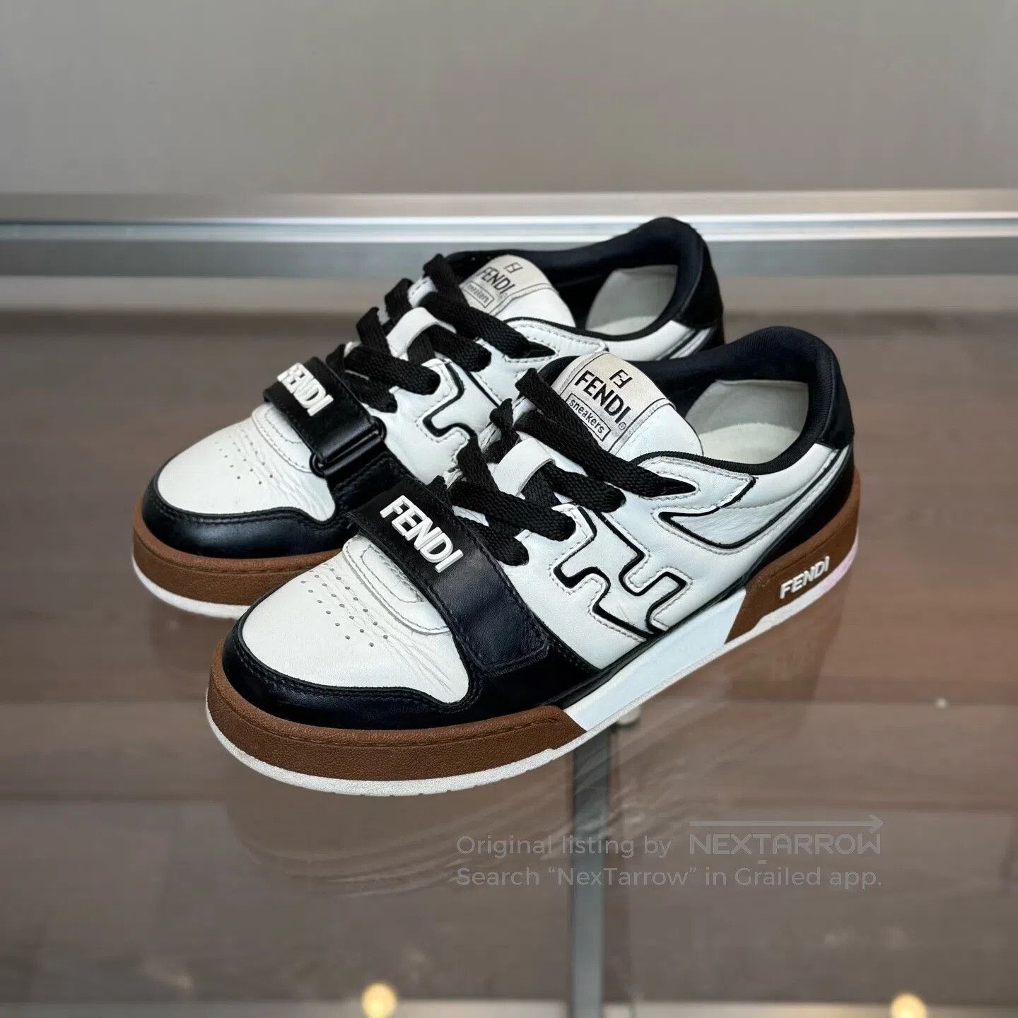 Fendi FENDI Match: Black, White, and Brown Color-Painted Velcro Size US 7.5 / IT 37.5 - 1 Thumbnail