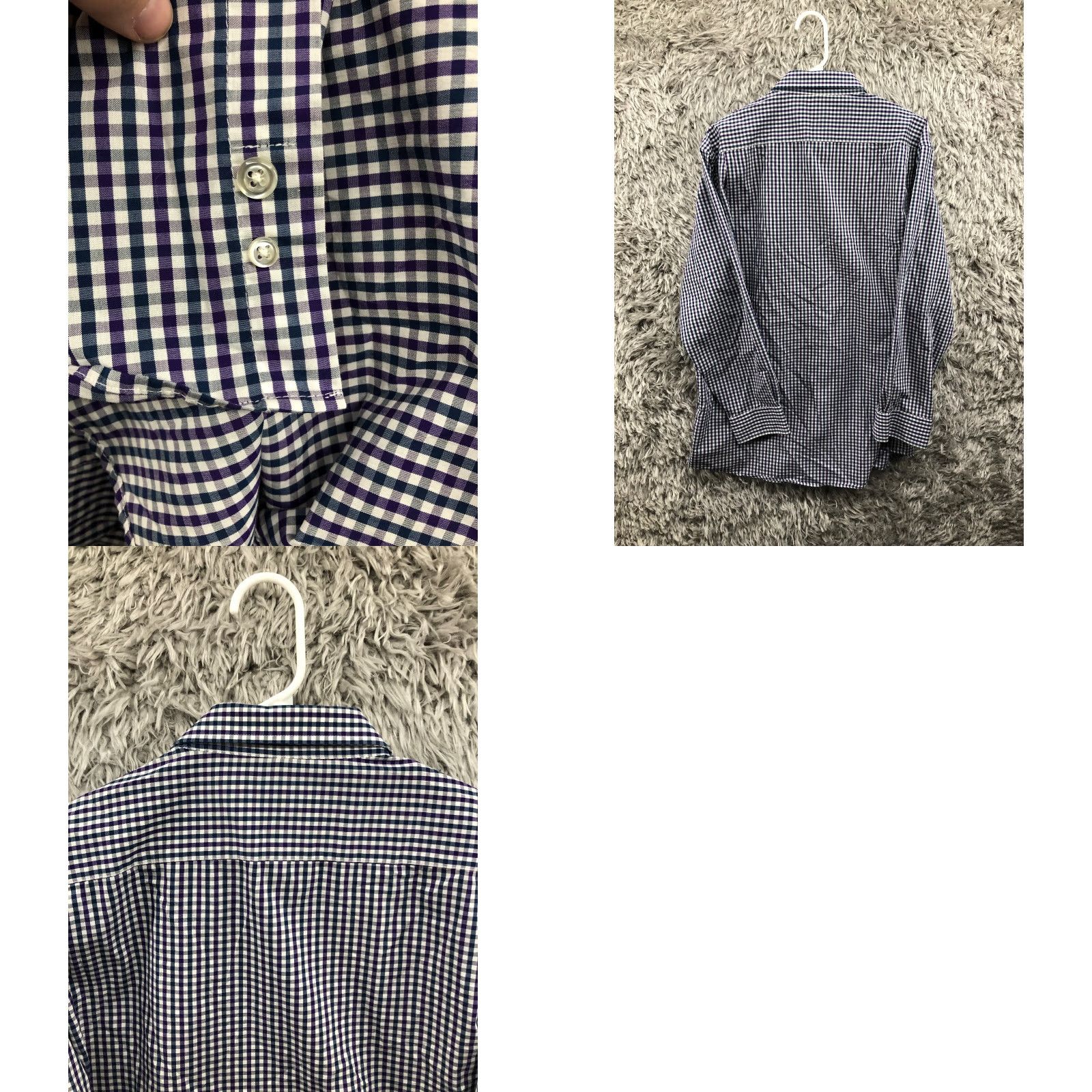 Vintage John Bartlett Shirt 16.5 32/33 Mens Blue Long Sleeve Spread Collar Plaid Shirt Size US XL / EU 56 / 4 - 8 Thumbnail
