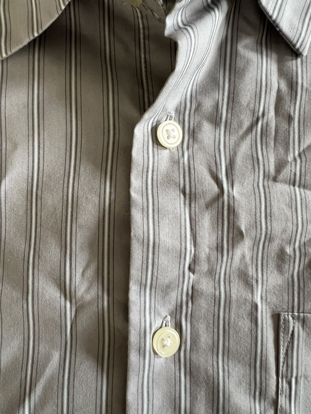 GU Grey Striped Broadcloth Shirt Size US XS / EU 42 / 0 - 3 Thumbnail