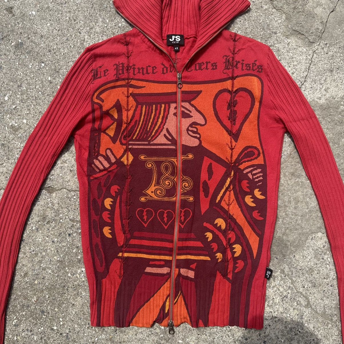 Hysteric Glamour × If Six Was Nine × Jean Paul Gaultier ♥️RARE Jack Of Heart 2Zip-Up Sweater Jean Paul Gaultier Style Size M / US 6-8 / IT 42-44 - 4 Thumbnail
