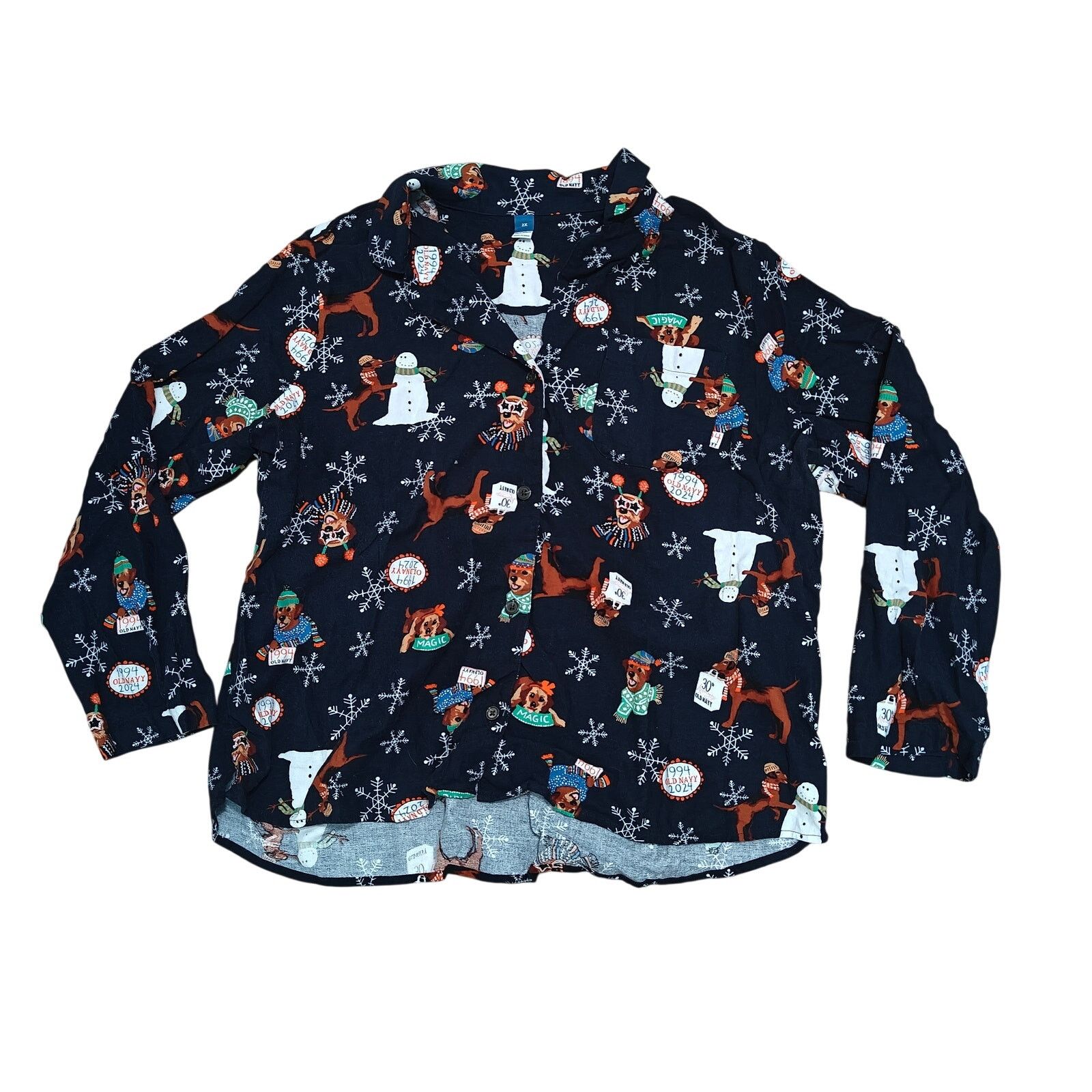Old Navy Old Navy Flannel On Magic Mascot All Over Print Pajama Set2X Size ONE SIZE - 7 Thumbnail