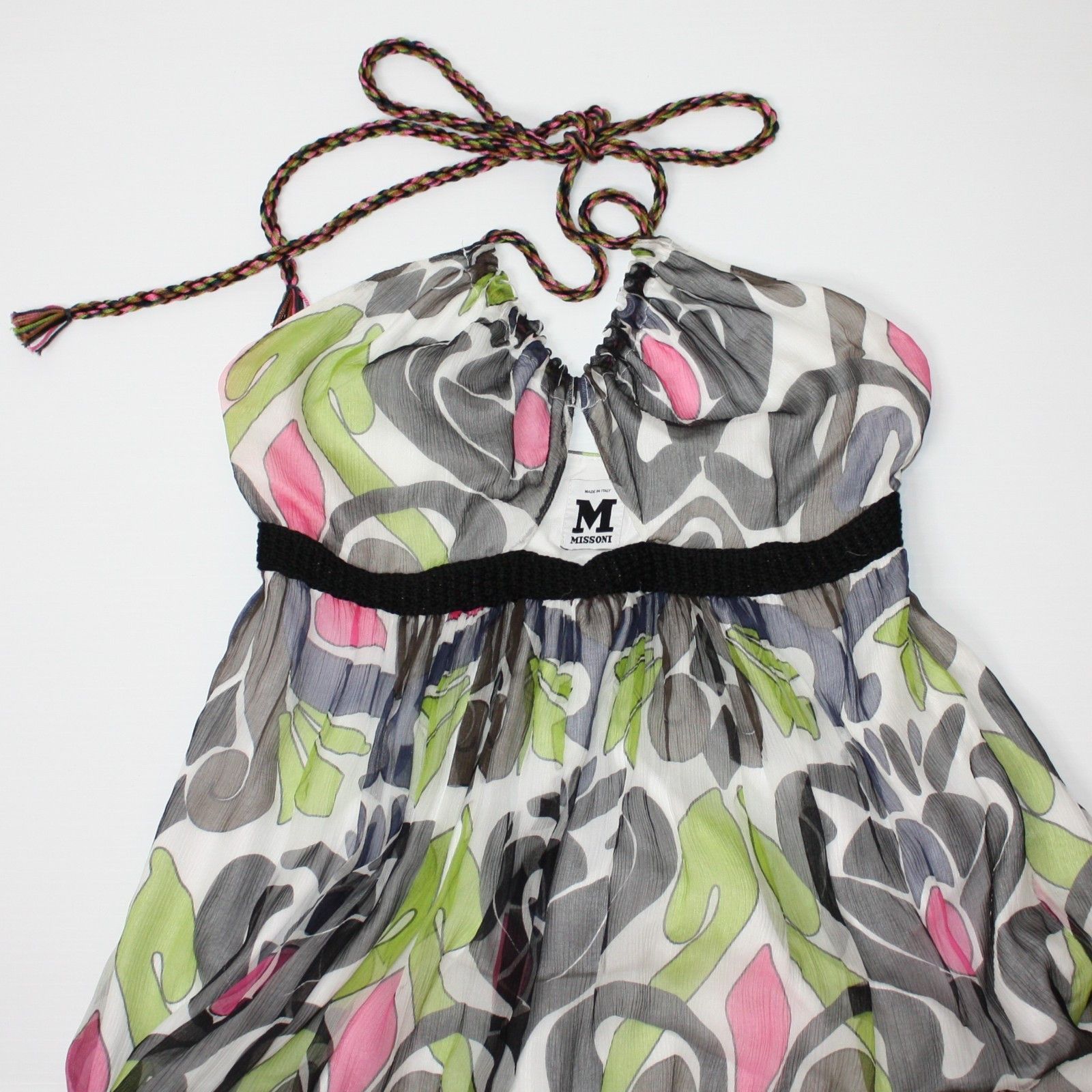 Missoni M Missoni Chiffon Halter Dress with Crochet Pom Poms $861 Size M / US 6-8 / IT 42-44 - 11 Thumbnail