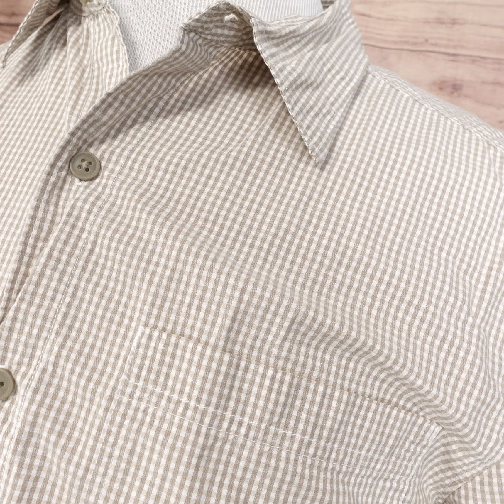 Vintage COLUMBIA SPORTSWEAR BEIGE SHORT SLEEVE CHECK BUTTON UP SHIRT MENS L Size US L / EU 52-54 / 3 - 2 Thumbnail