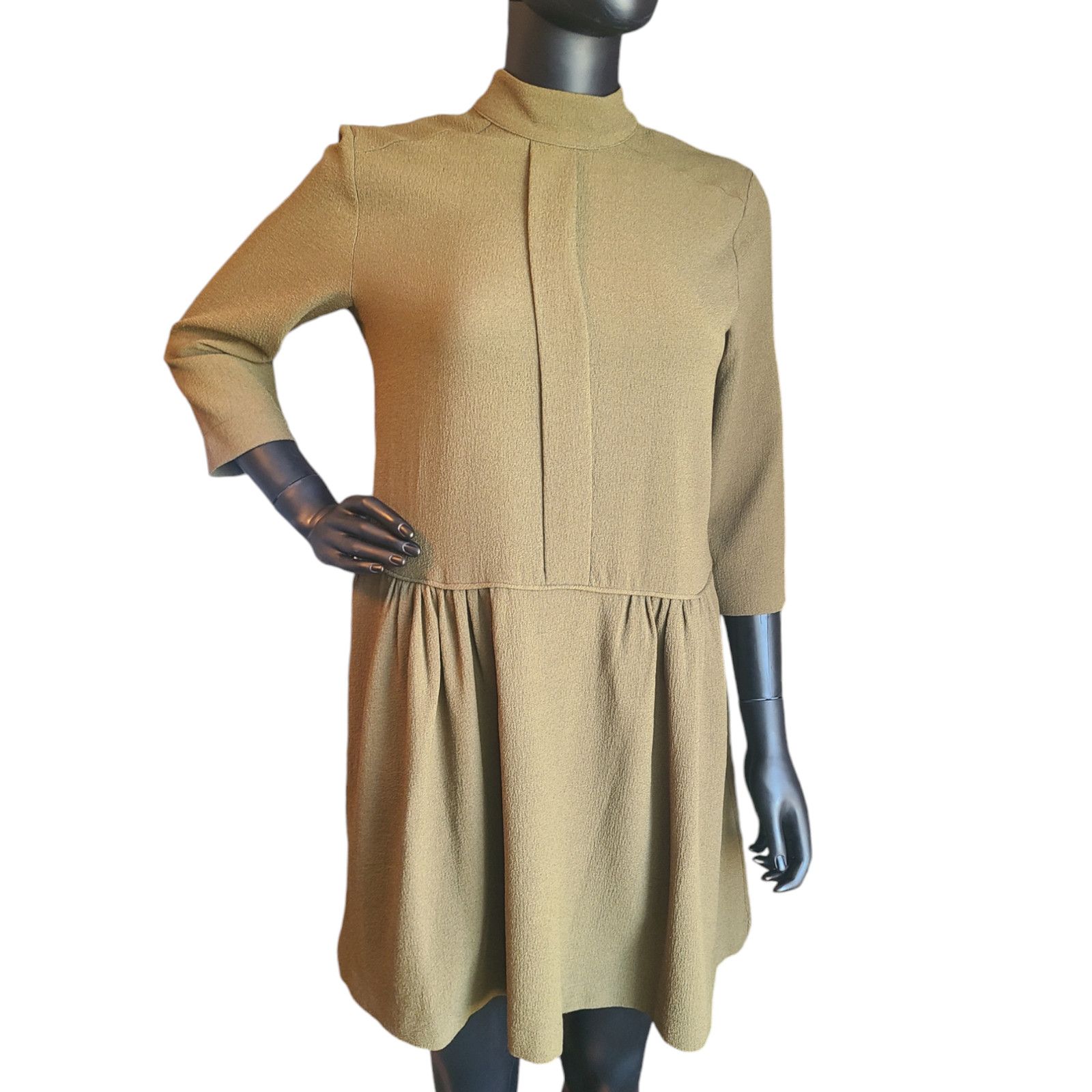 Ganni GANNI Clark Dress in Dark Olive Size XS Size XS / US 0-2 / IT 36-38 - 4 Thumbnail