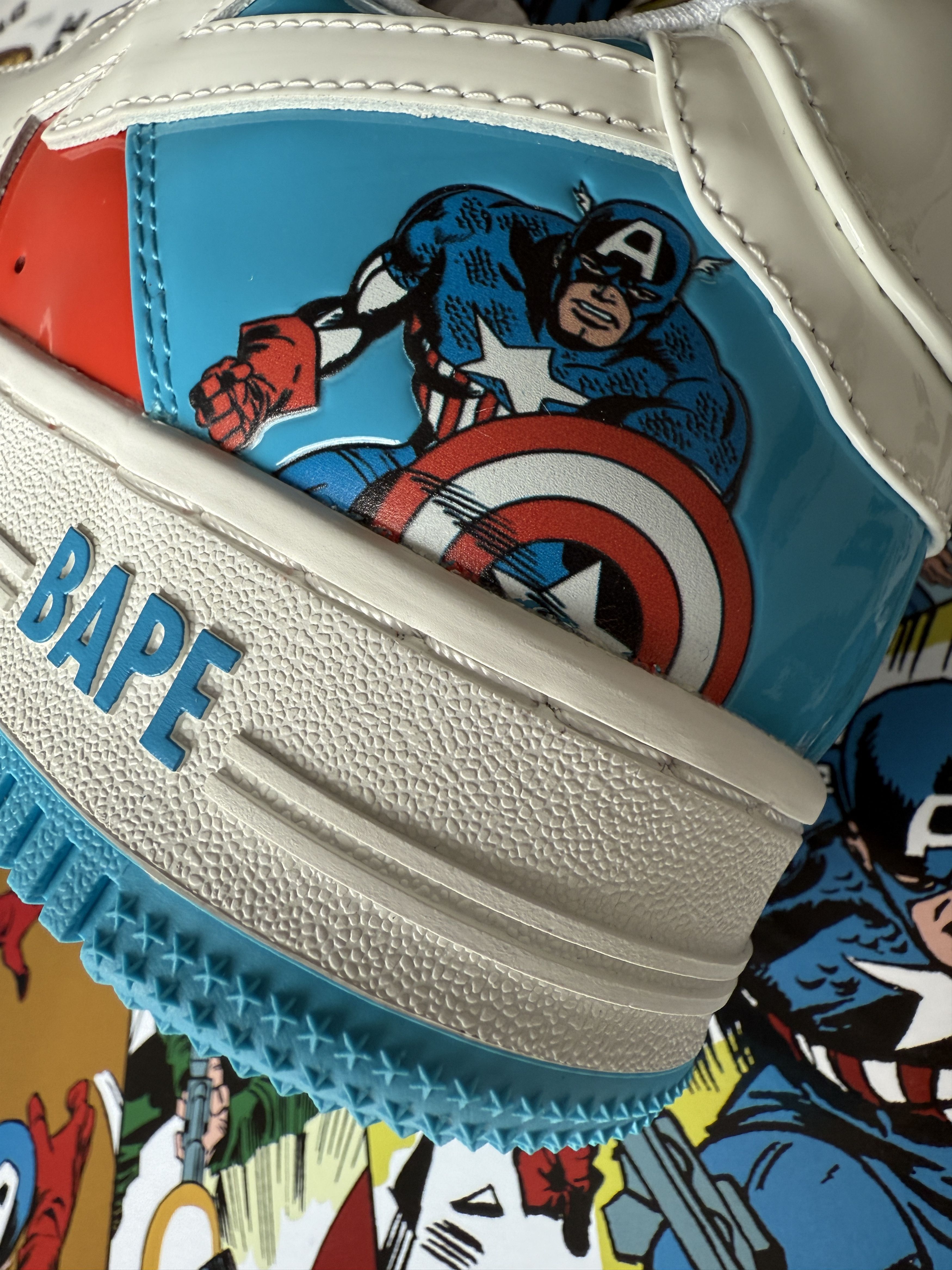 Bape MARVEL BAPE STA CAPTAIN AMERICA Size US 8.5 / EU 41-42 - 7 Thumbnail