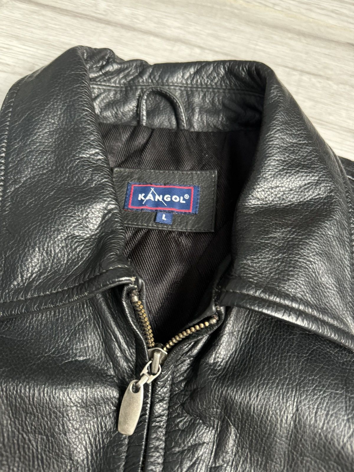Genuine Leather × Kangol × Vintage Vintage Leather Jacket Kangol Size US L / EU 52-54 / 3 - 4 Thumbnail