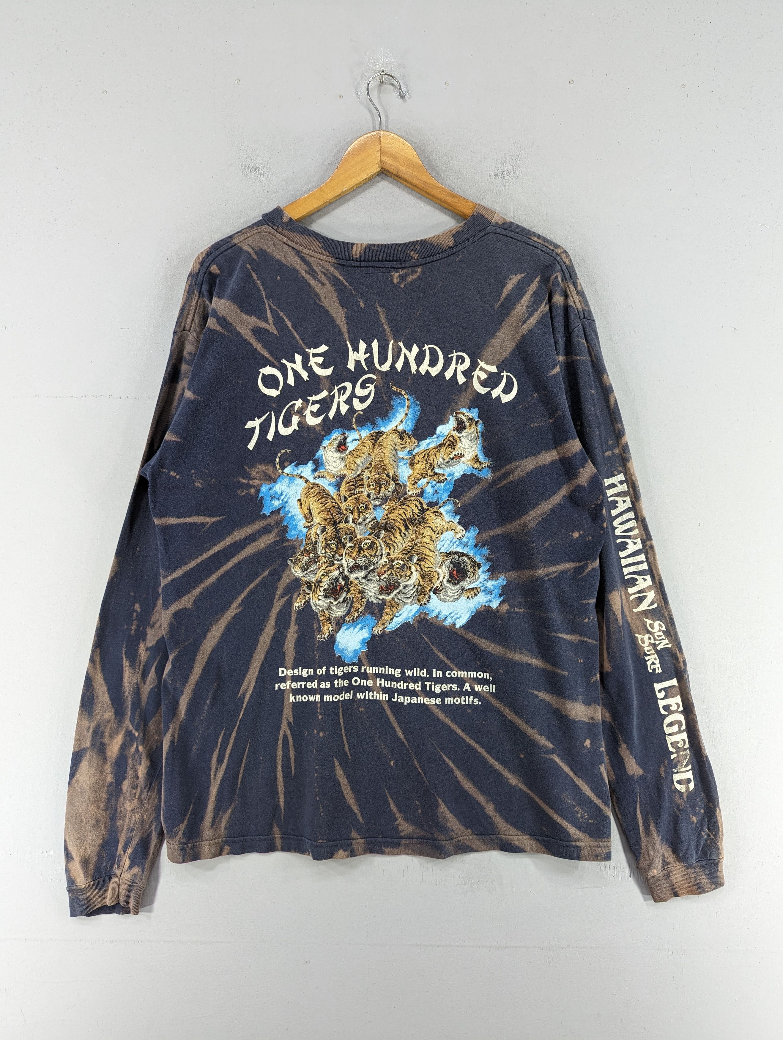 image of Sun Surf x Vintage Sunsurf Distressed Bleach Long Sleeve T-Shirt, Men's (Size Large)