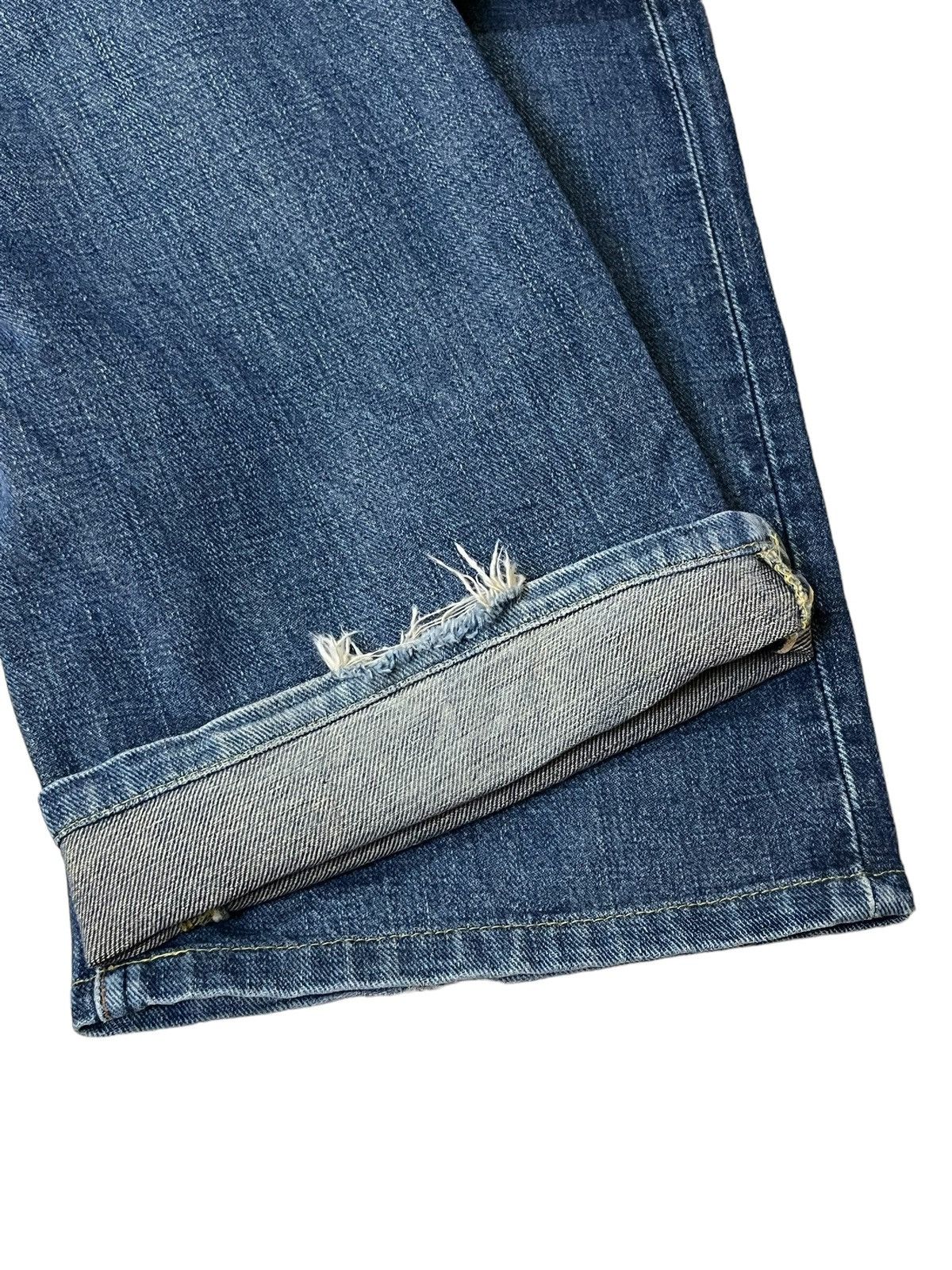 Lee VINTAGE LEE RIDERS REPRO 50s RIPPED HALF SELVEDGE DENIM Size US 35 - 14 Thumbnail